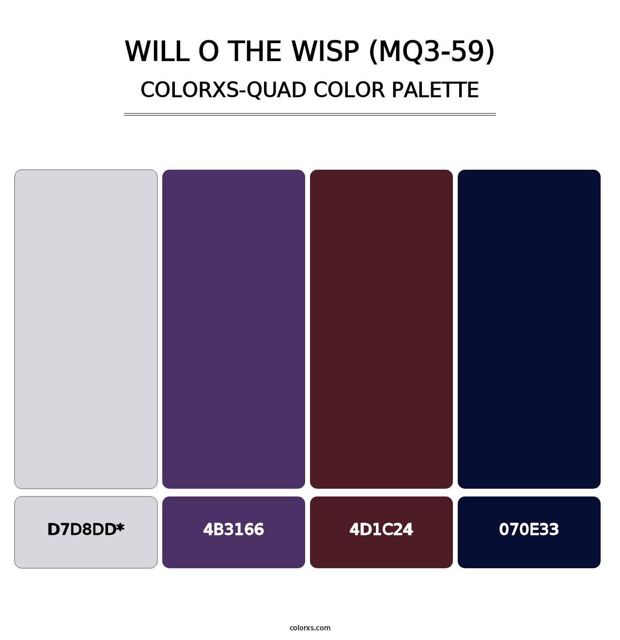 Will O The Wisp (MQ3-59) - Colorxs Quad Palette