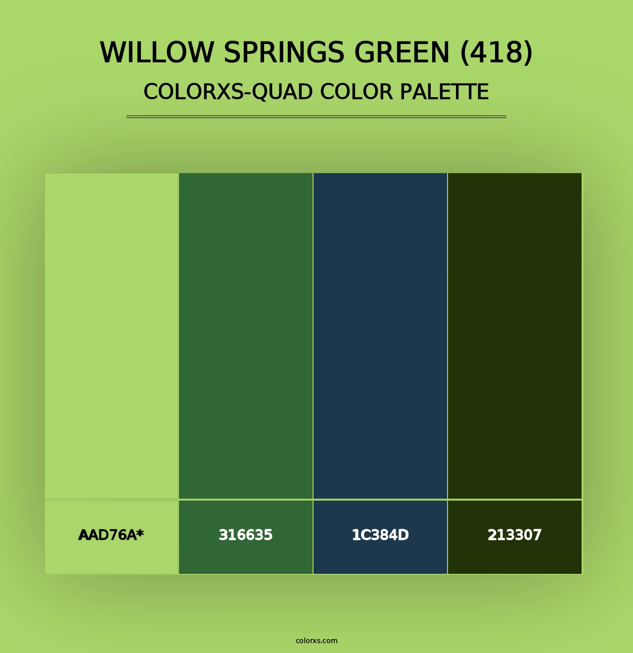 Willow Springs Green (418) - Colorxs Quad Palette