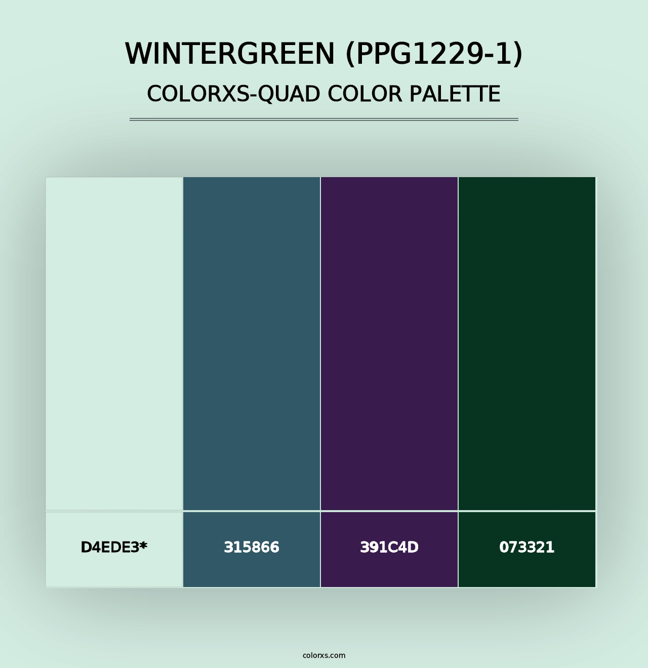 Wintergreen (PPG1229-1) - Colorxs Quad Palette