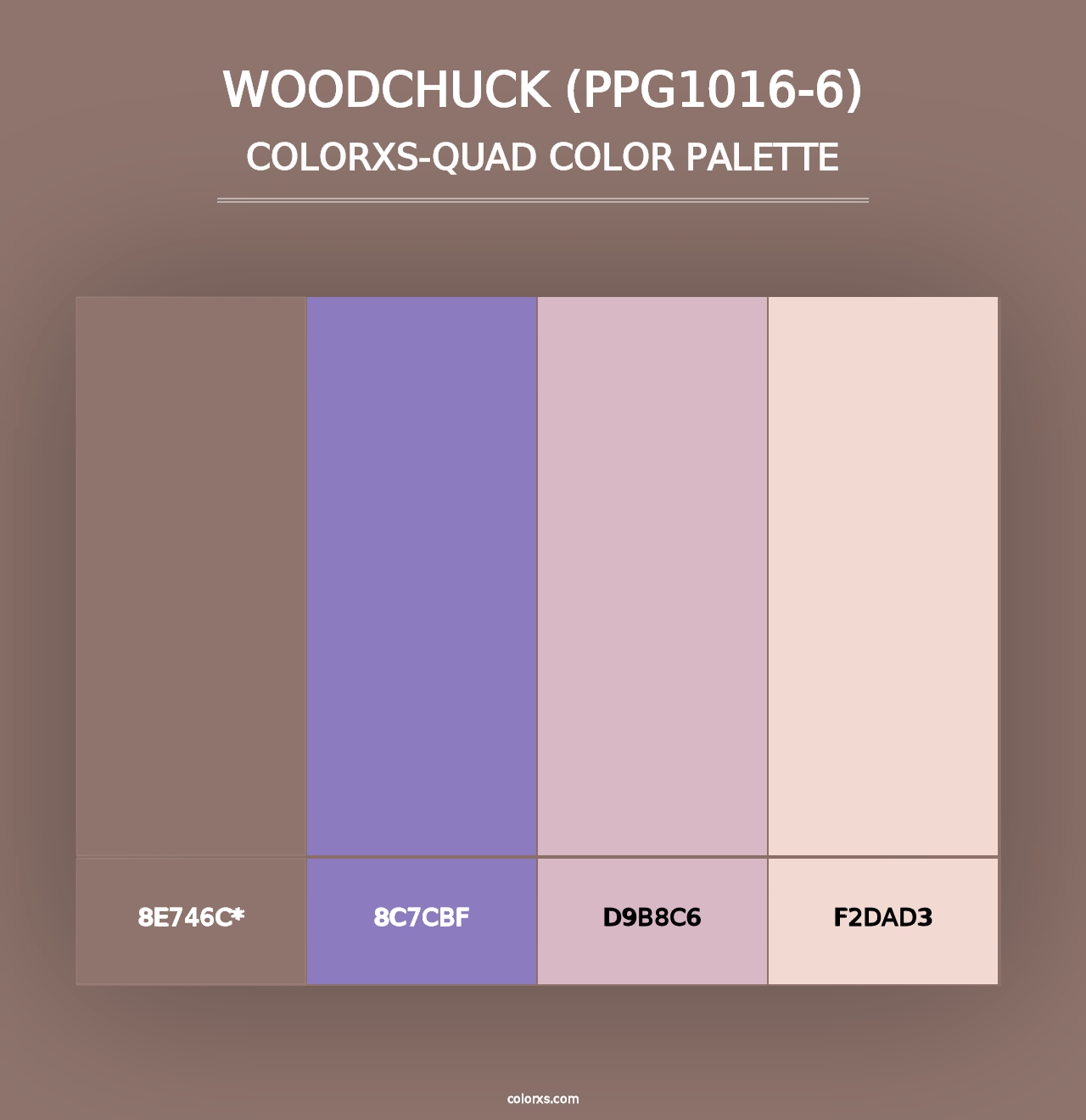 Woodchuck (PPG1016-6) - Colorxs Quad Palette