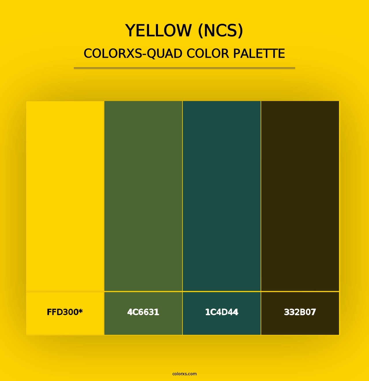 Yellow (NCS) - Colorxs Quad Palette