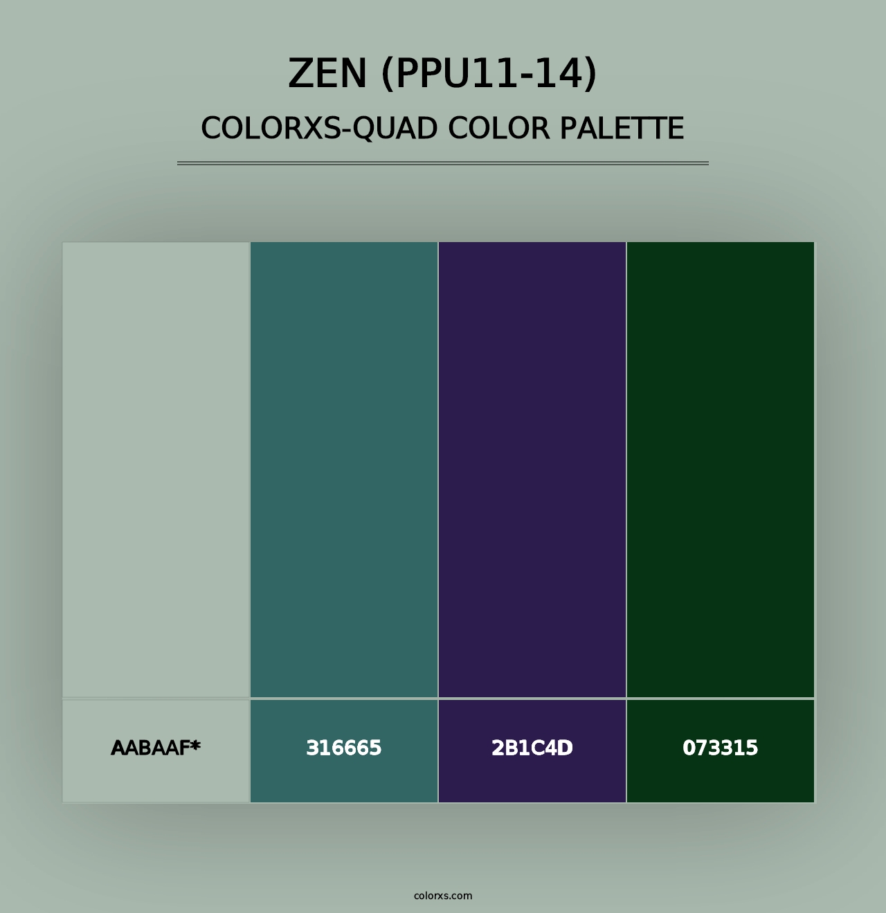 Zen (PPU11-14) - Colorxs Quad Palette