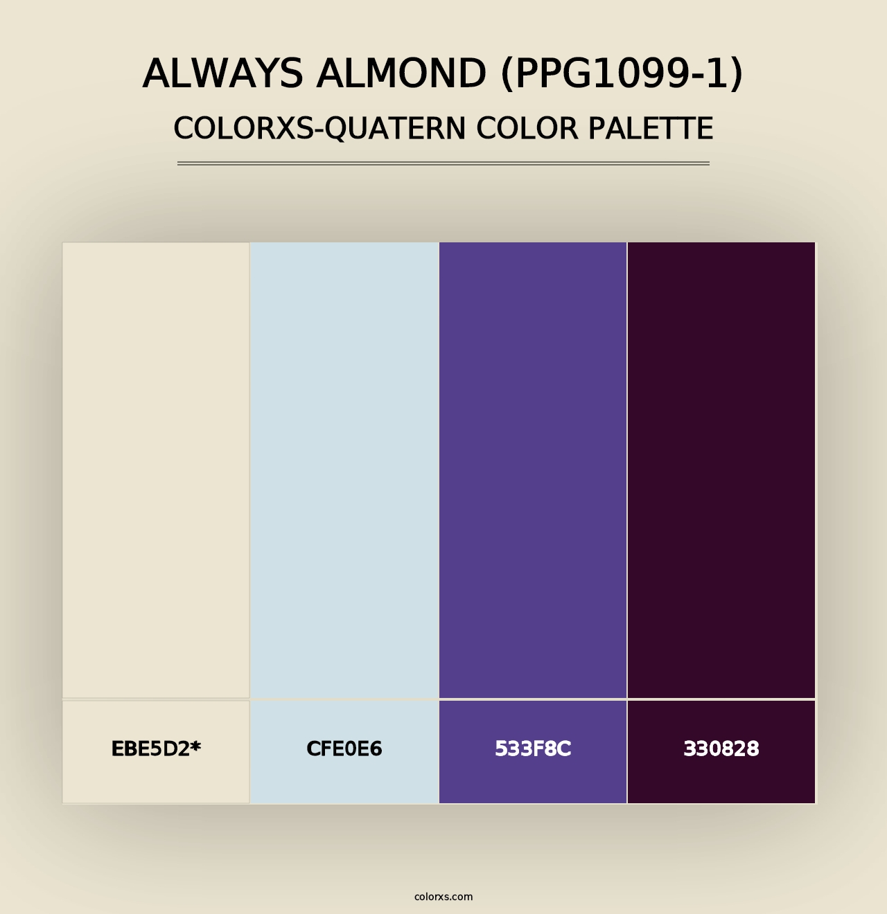 Always Almond (PPG1099-1) - Colorxs Quad Palette