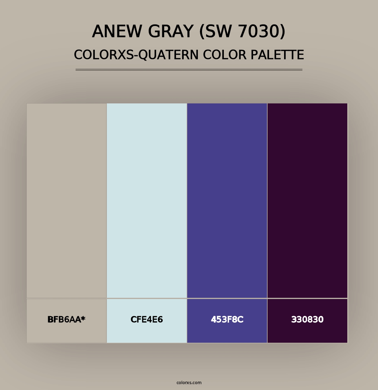 Anew Gray (SW 7030) - Colorxs Quad Palette