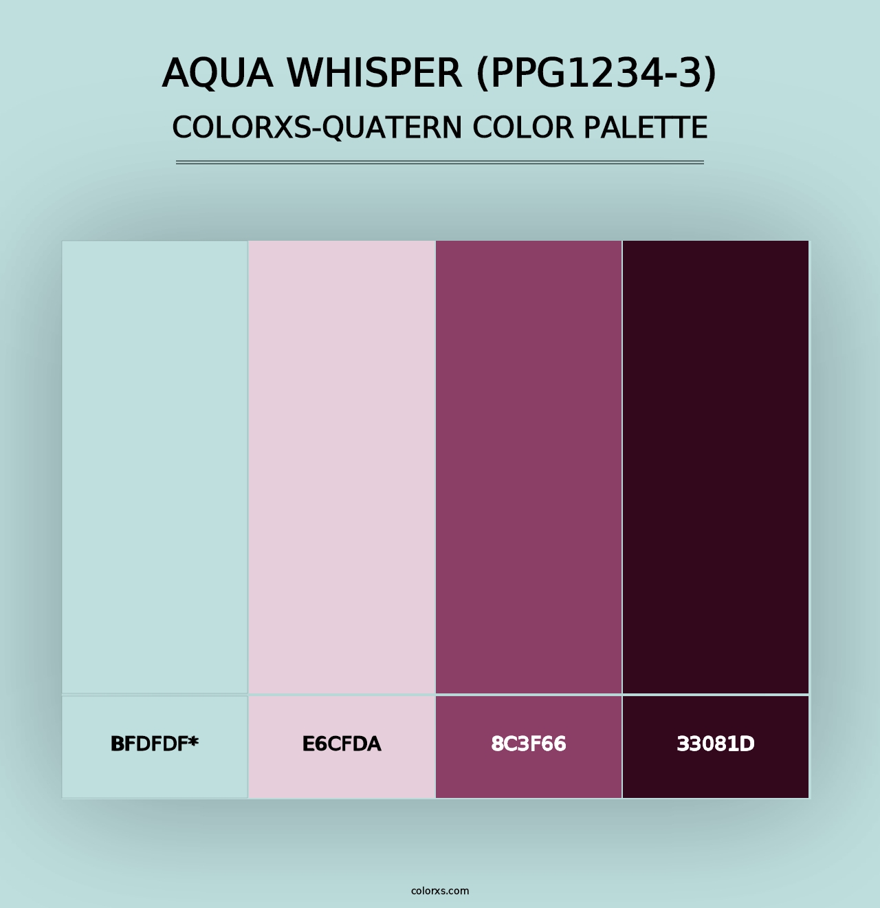 Aqua Whisper (PPG1234-3) - Colorxs Quad Palette