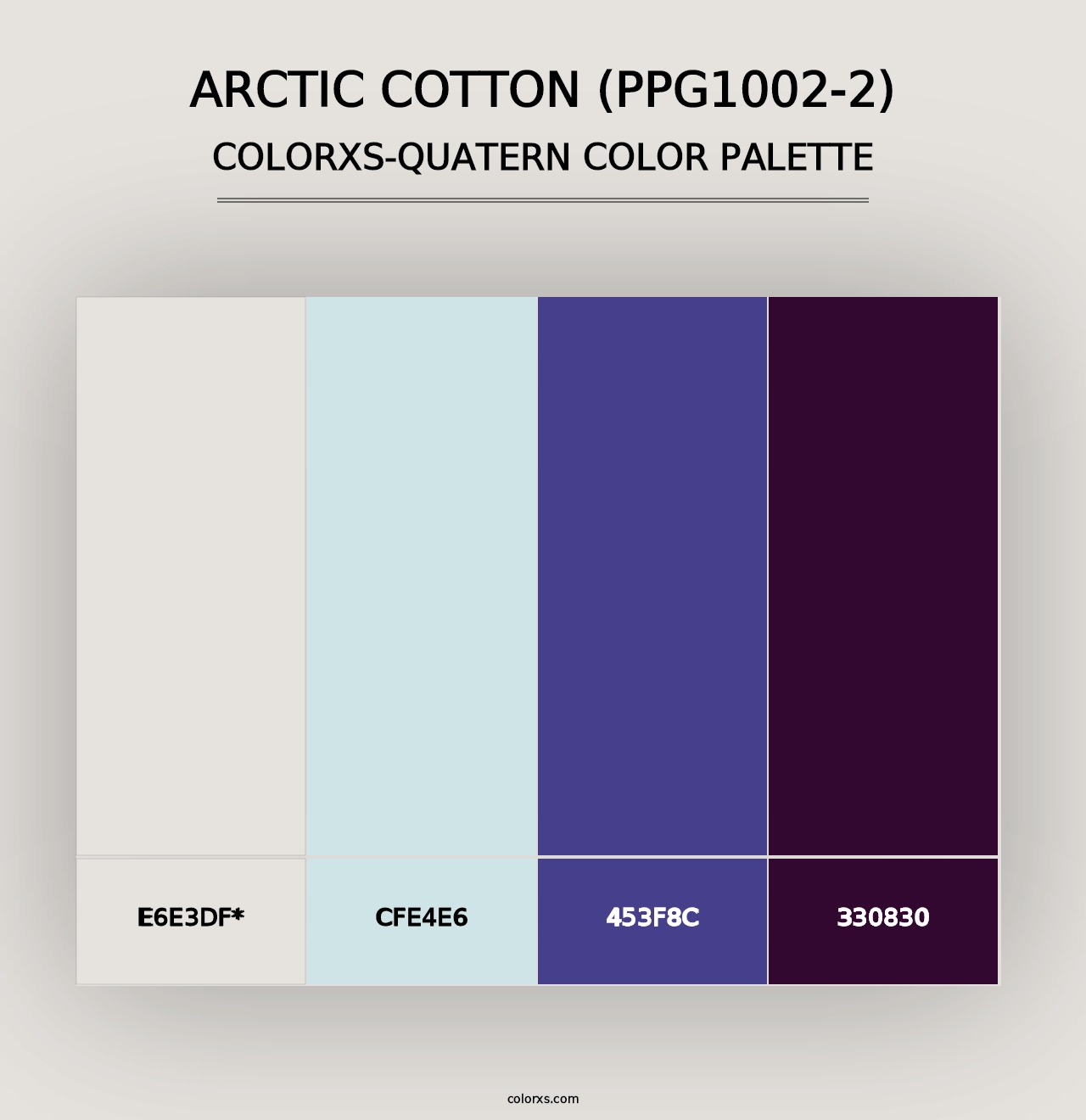 Arctic Cotton (PPG1002-2) - Colorxs Quad Palette