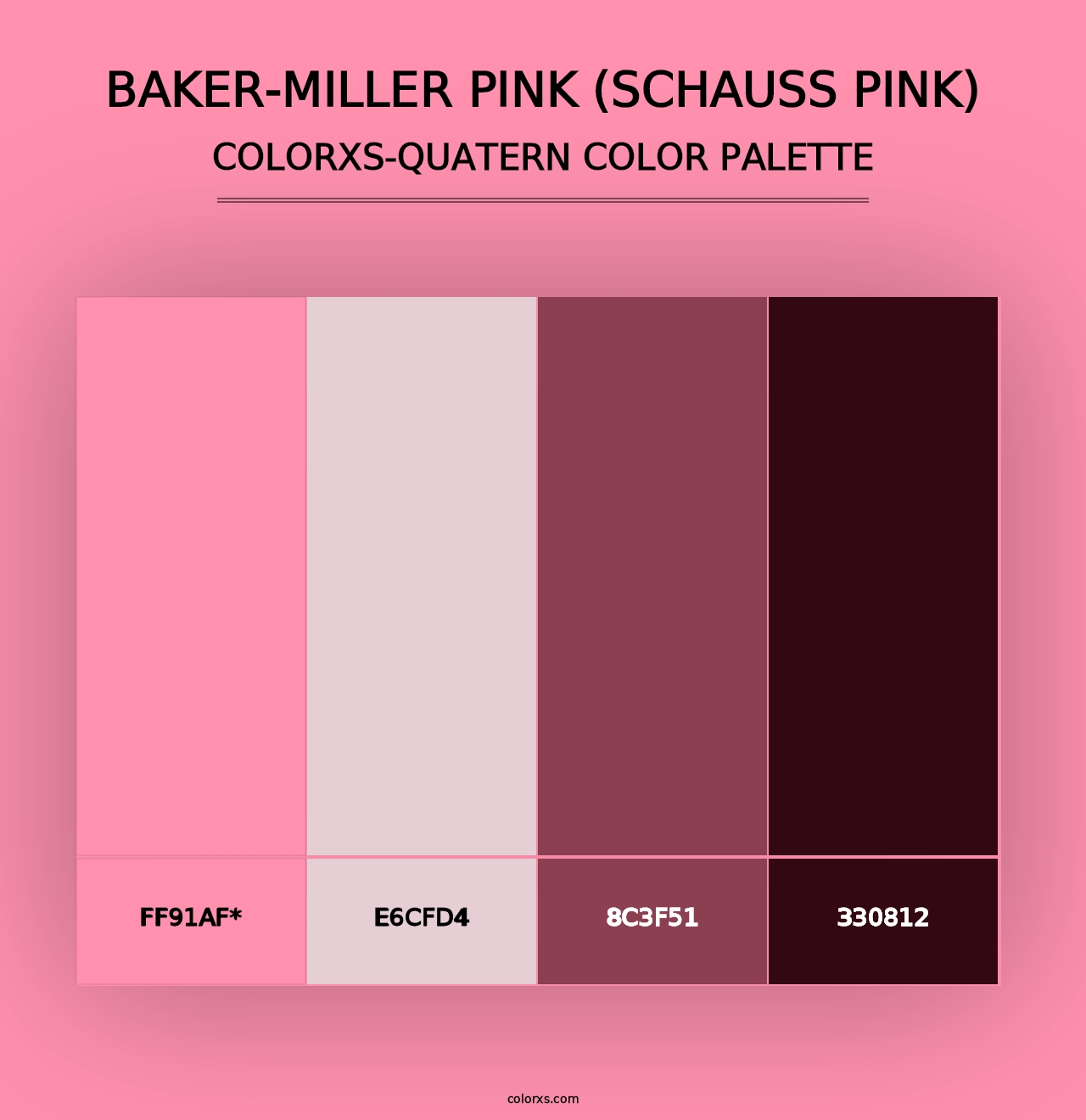 Baker-Miller Pink (Schauss Pink) - Colorxs Quad Palette