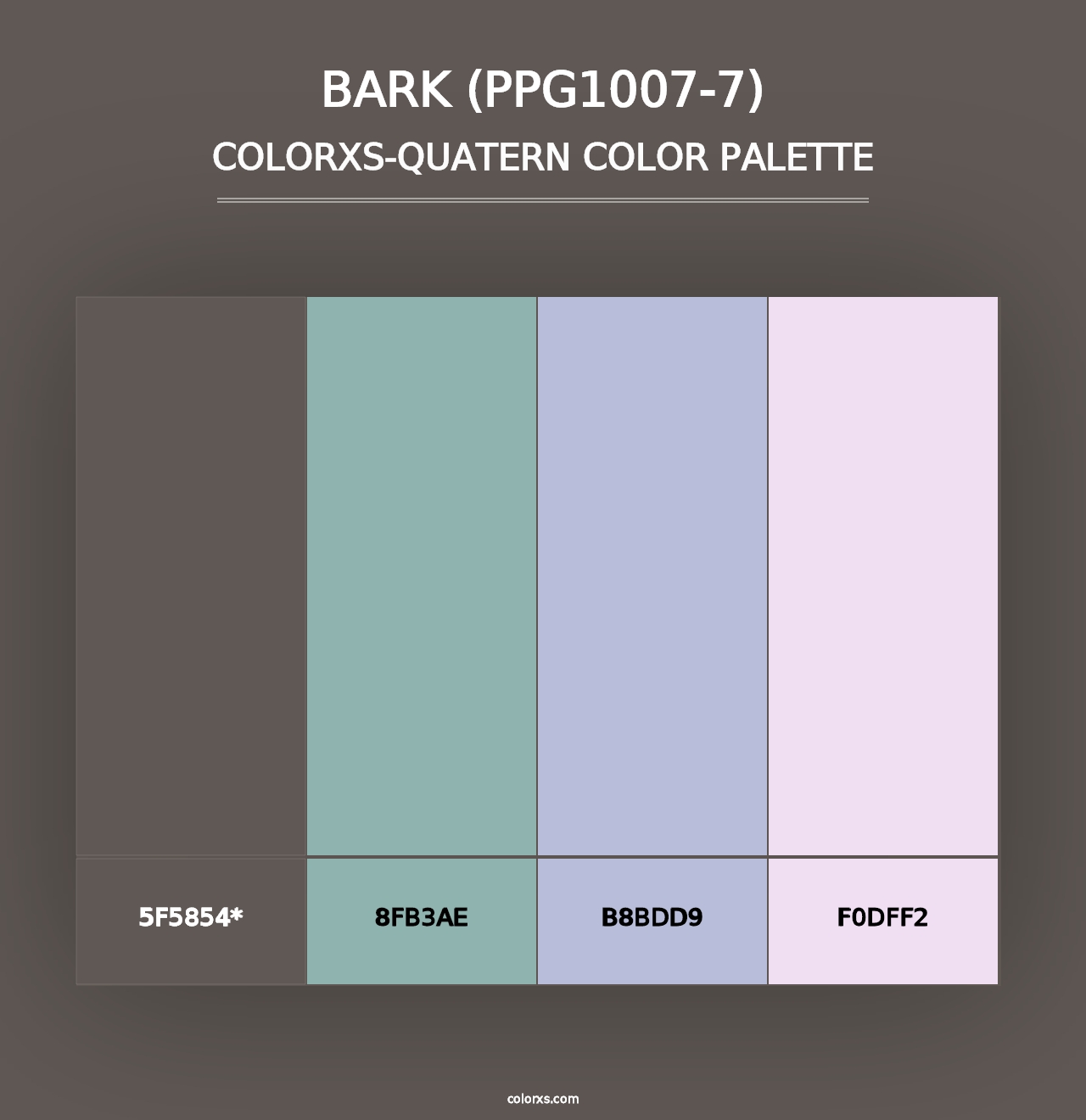 Bark (PPG1007-7) - Colorxs Quad Palette