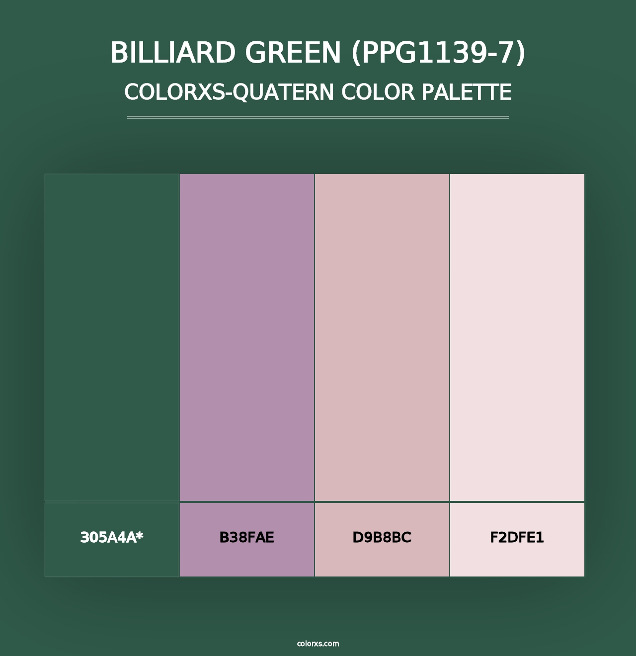 Billiard Green (PPG1139-7) - Colorxs Quad Palette