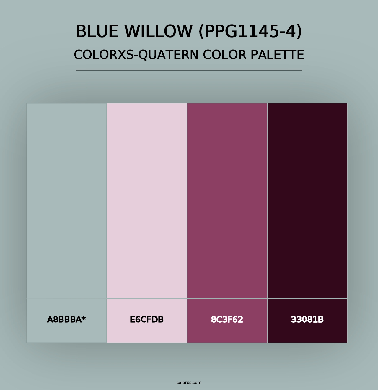 Blue Willow (PPG1145-4) - Colorxs Quad Palette