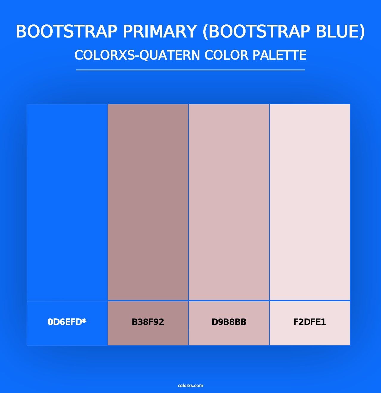 Bootstrap Primary (Bootstrap Blue) - Colorxs Quad Palette