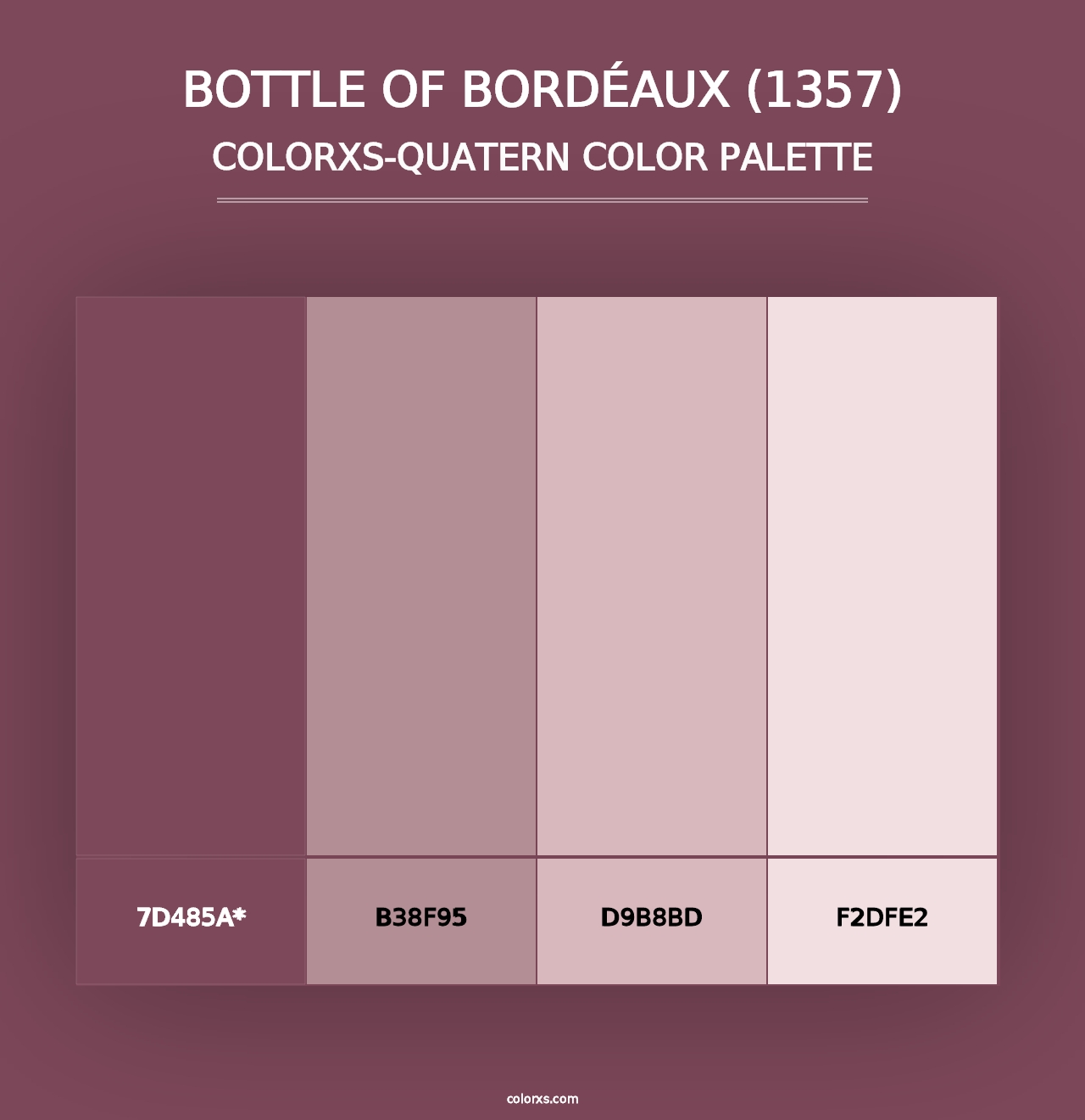 Bottle of Bordéaux (1357) - Colorxs Quad Palette