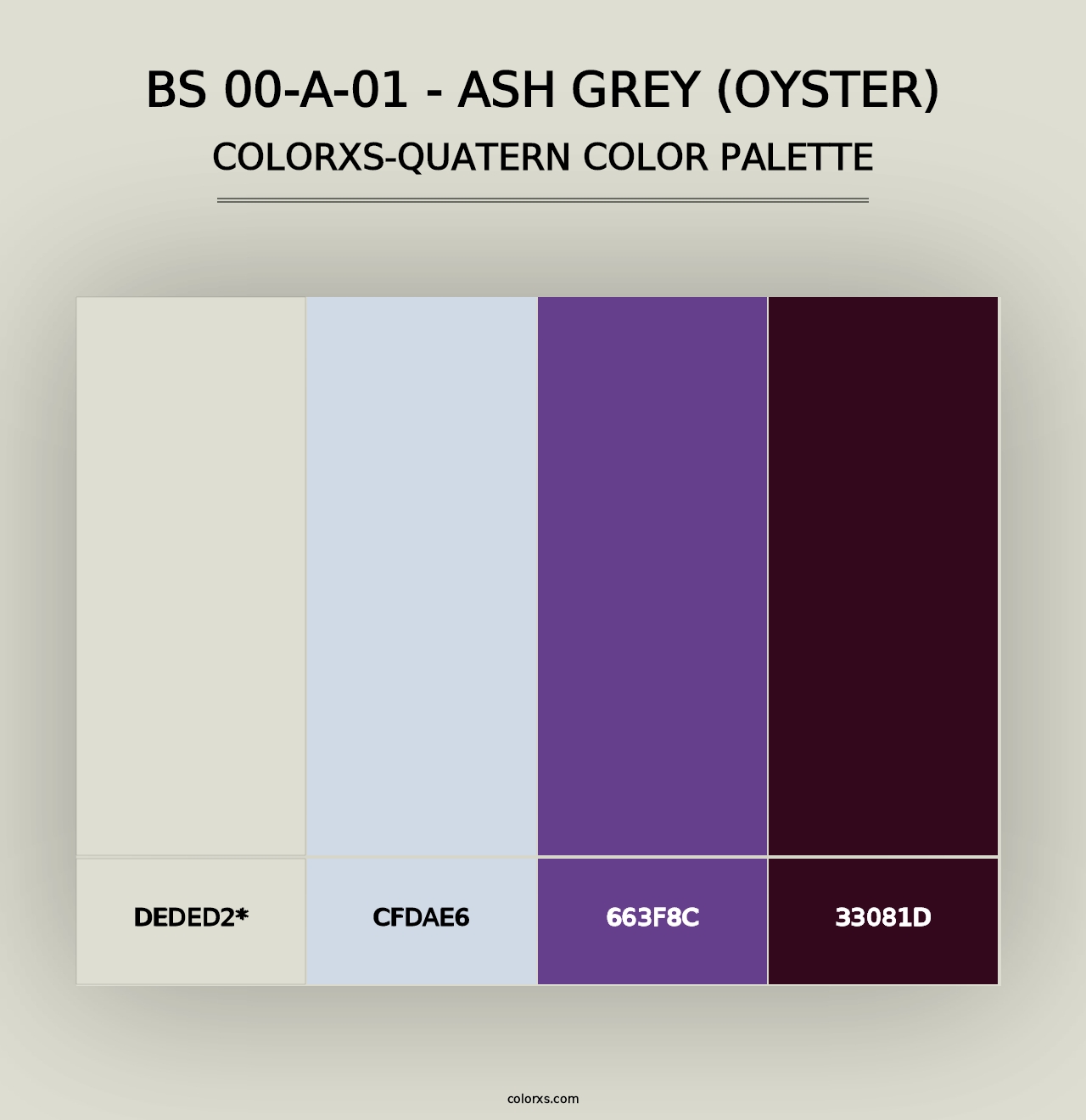 BS 00-A-01 - Ash Grey (Oyster) - Colorxs Quad Palette