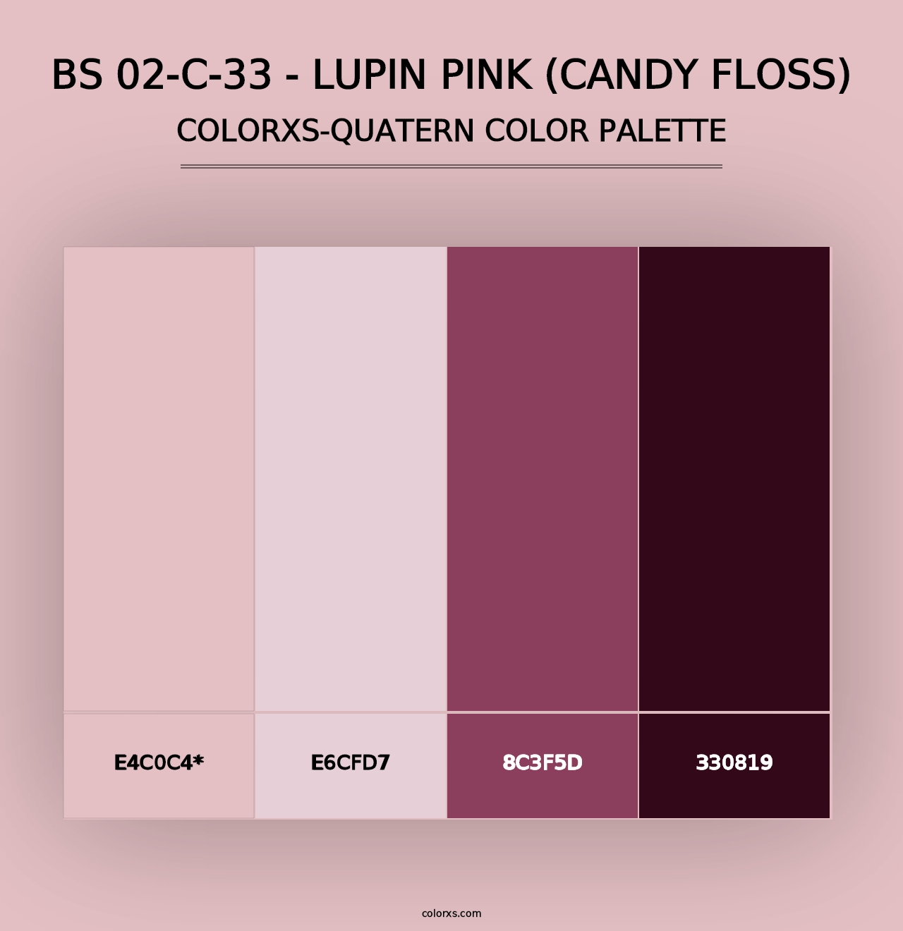 BS 02-C-33 - Lupin Pink (Candy Floss) - Colorxs Quad Palette