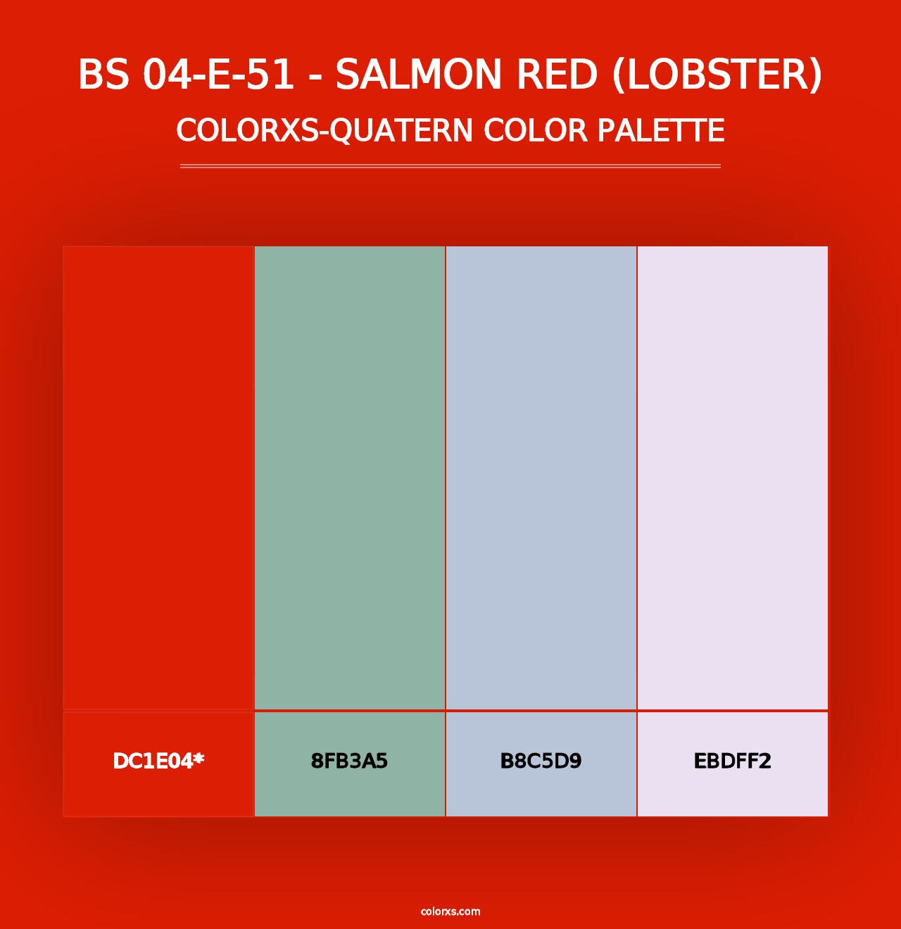 BS 04-E-51 - Salmon Red (Lobster) - Colorxs Quad Palette