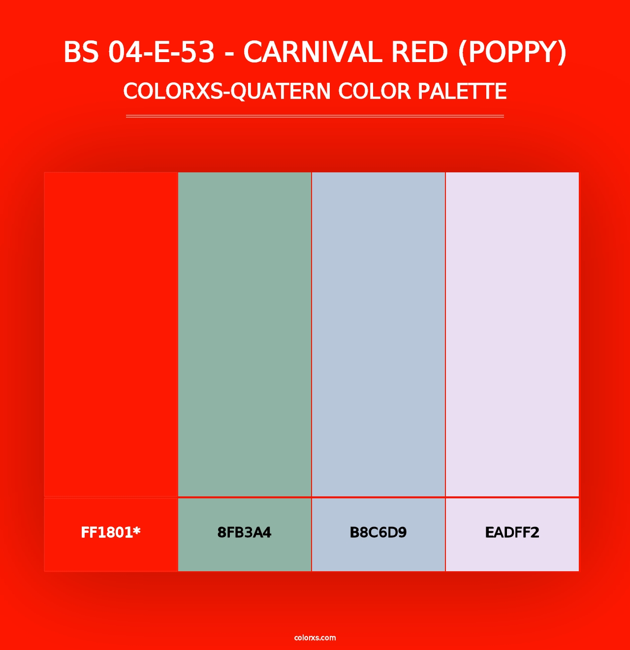 BS 04-E-53 - Carnival Red (Poppy) - Colorxs Quad Palette