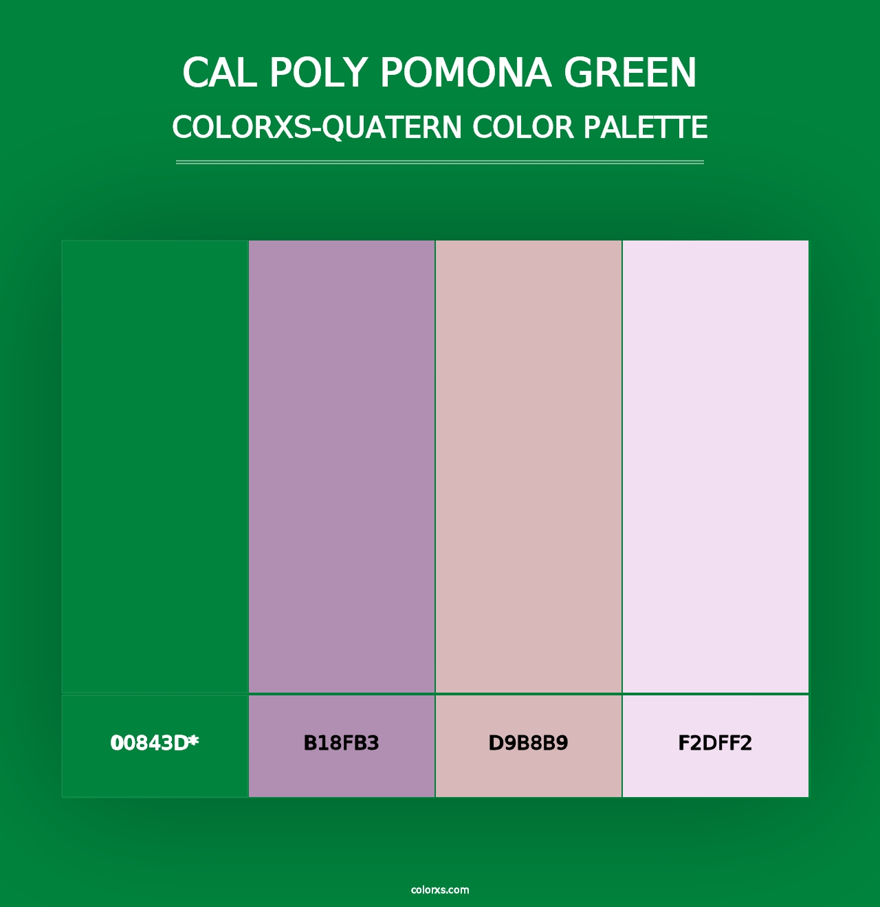 Cal Poly Pomona Green - Colorxs Quad Palette