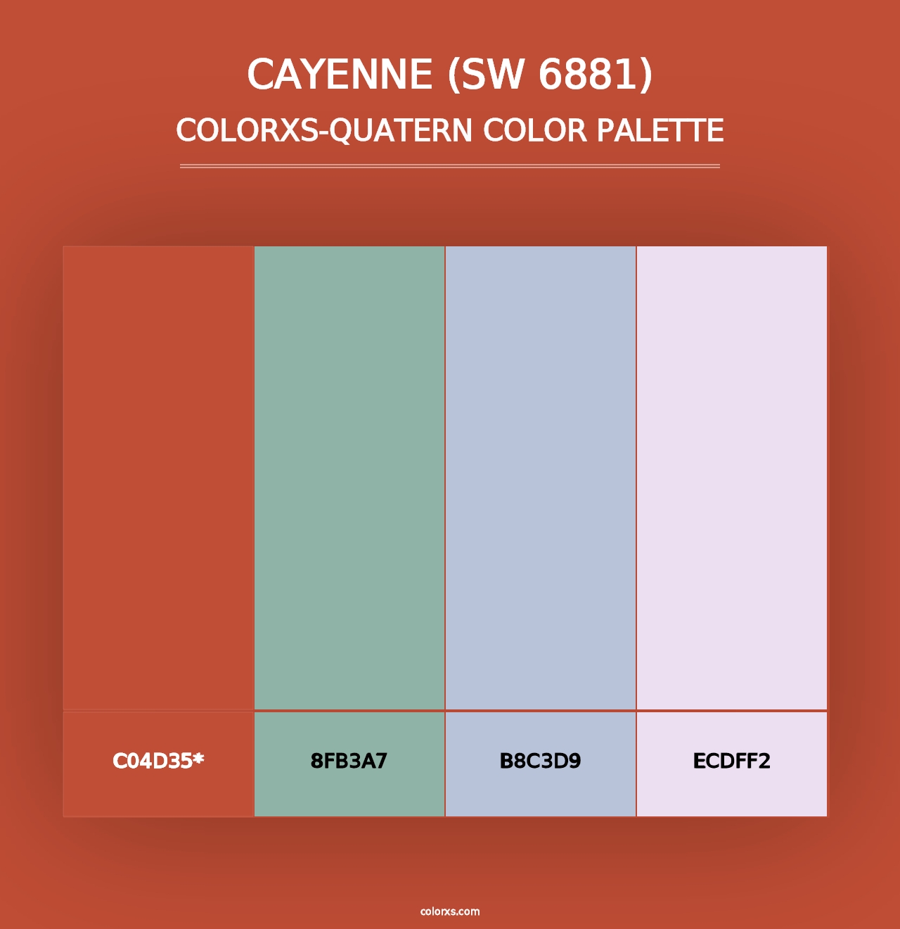 Cayenne (SW 6881) - Colorxs Quad Palette