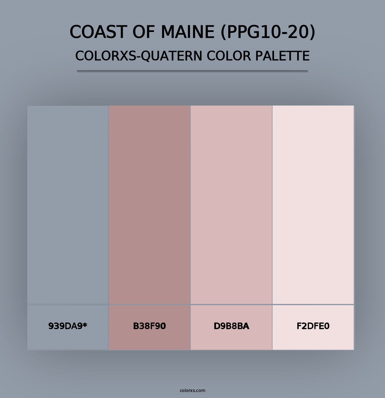 Coast Of Maine (PPG10-20) - Colorxs Quad Palette