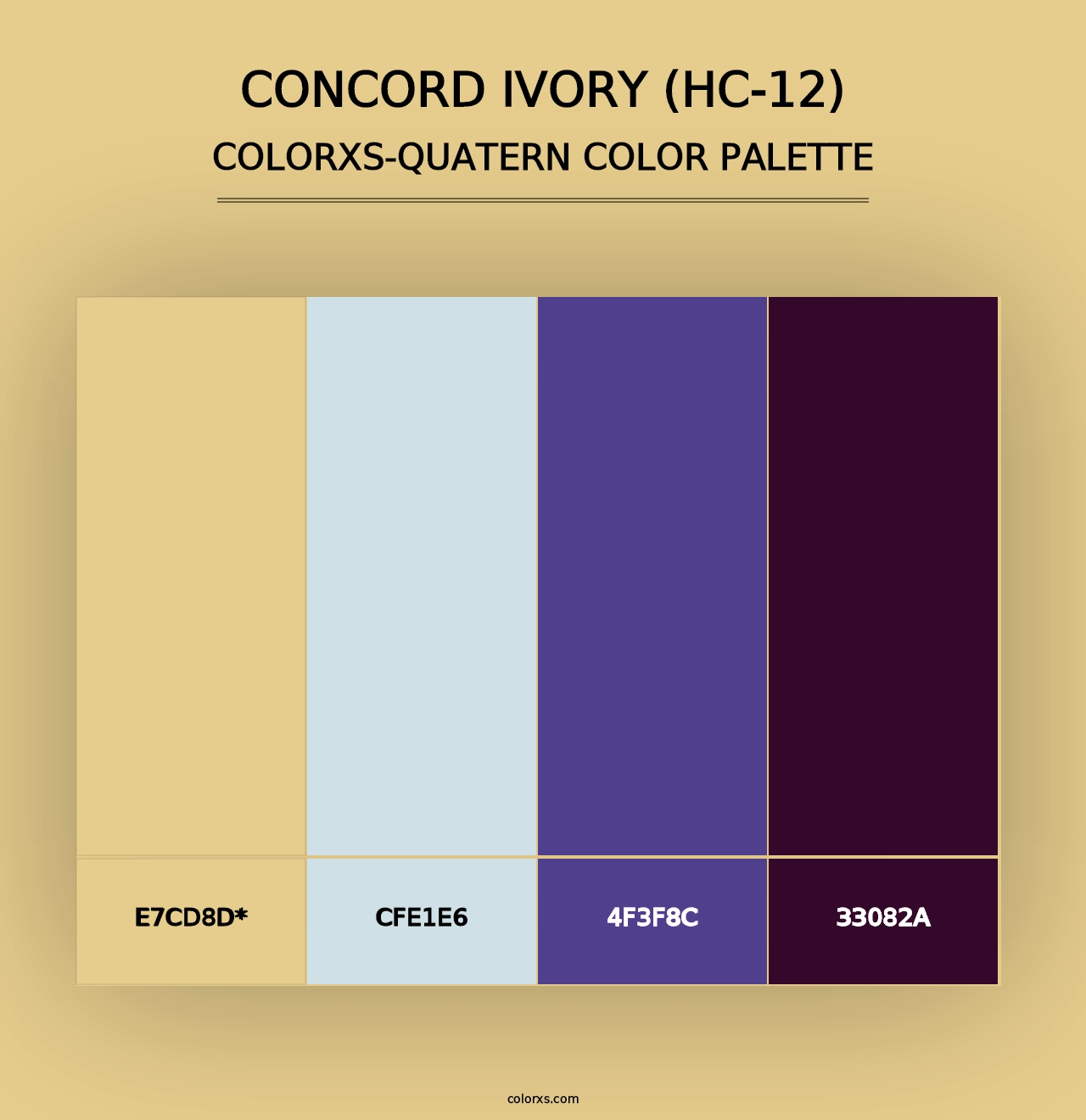 Concord Ivory (HC-12) - Colorxs Quad Palette