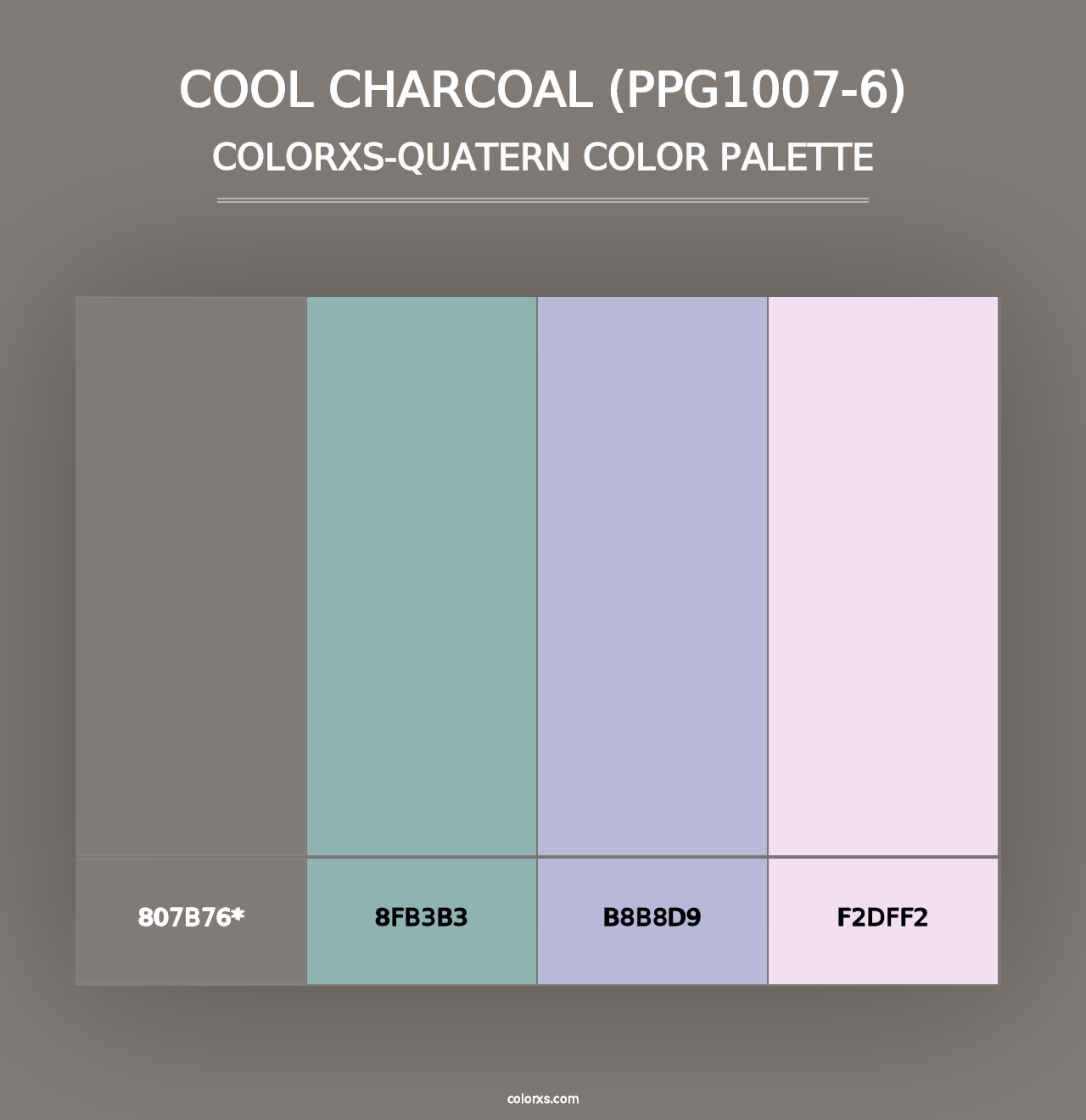 Cool Charcoal (PPG1007-6) - Colorxs Quad Palette