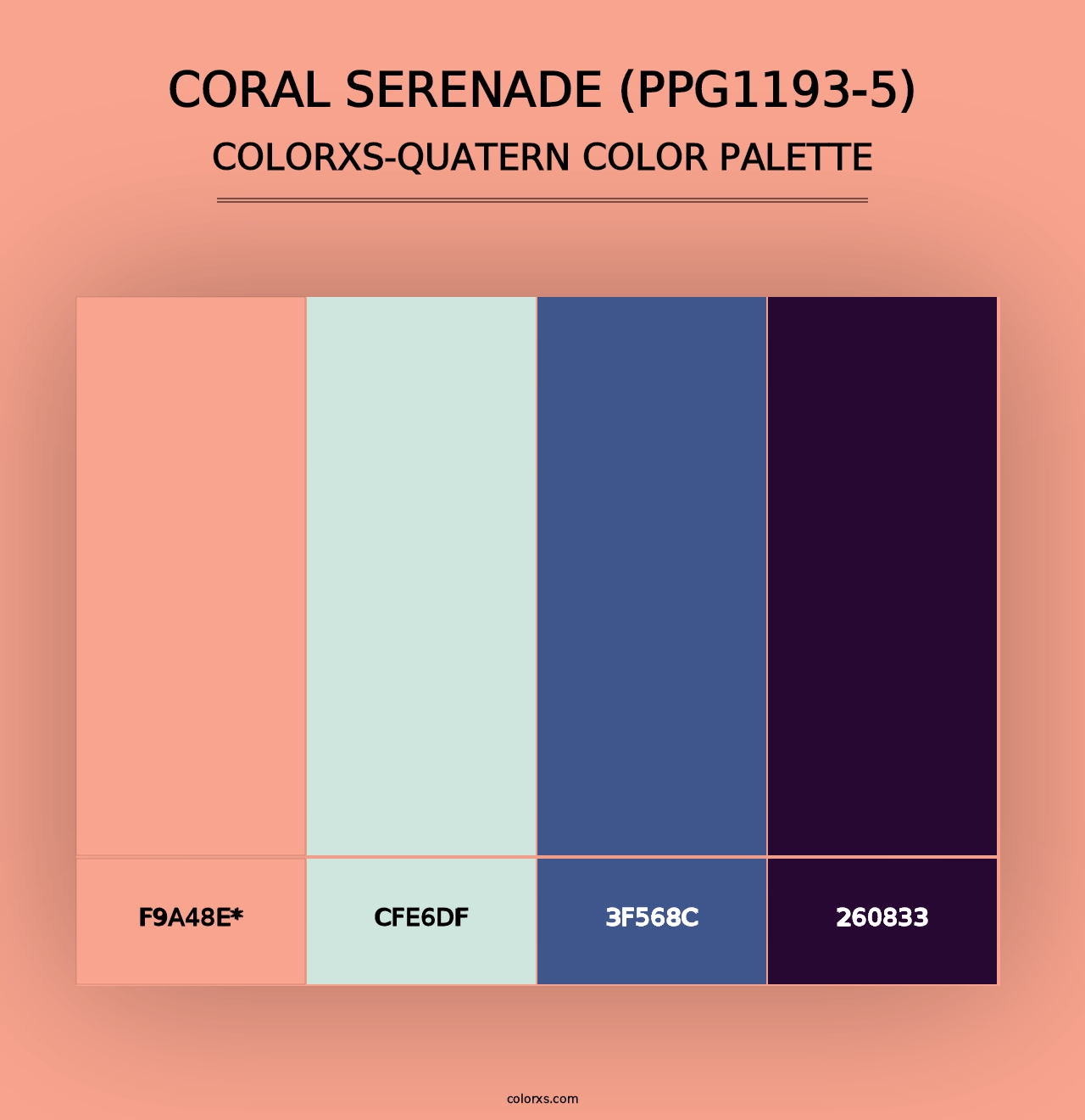 Coral Serenade (PPG1193-5) - Colorxs Quad Palette