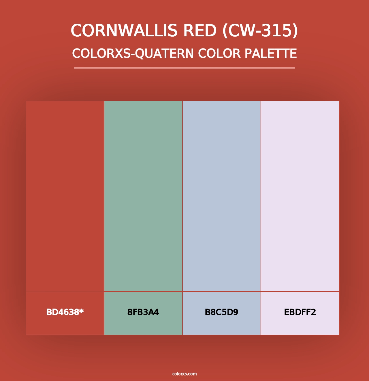 Cornwallis Red (CW-315) - Colorxs Quad Palette