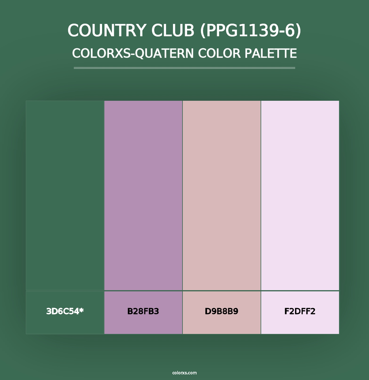 Country Club (PPG1139-6) - Colorxs Quad Palette