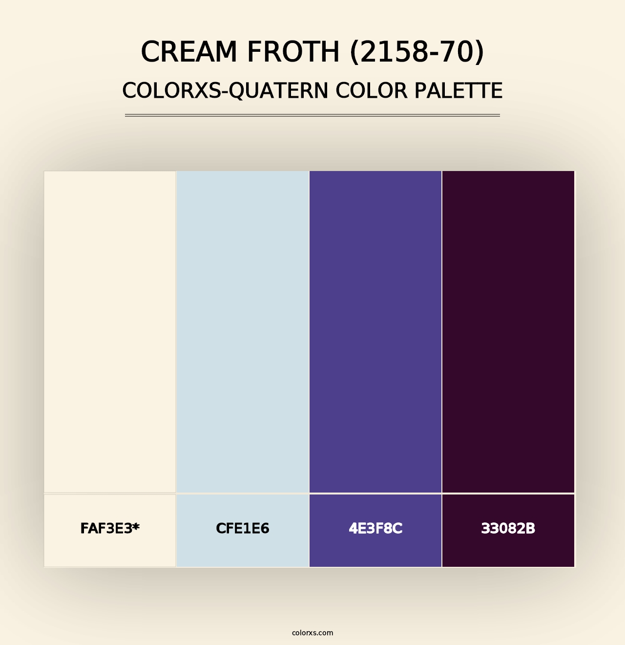 Cream Froth (2158-70) - Colorxs Quad Palette