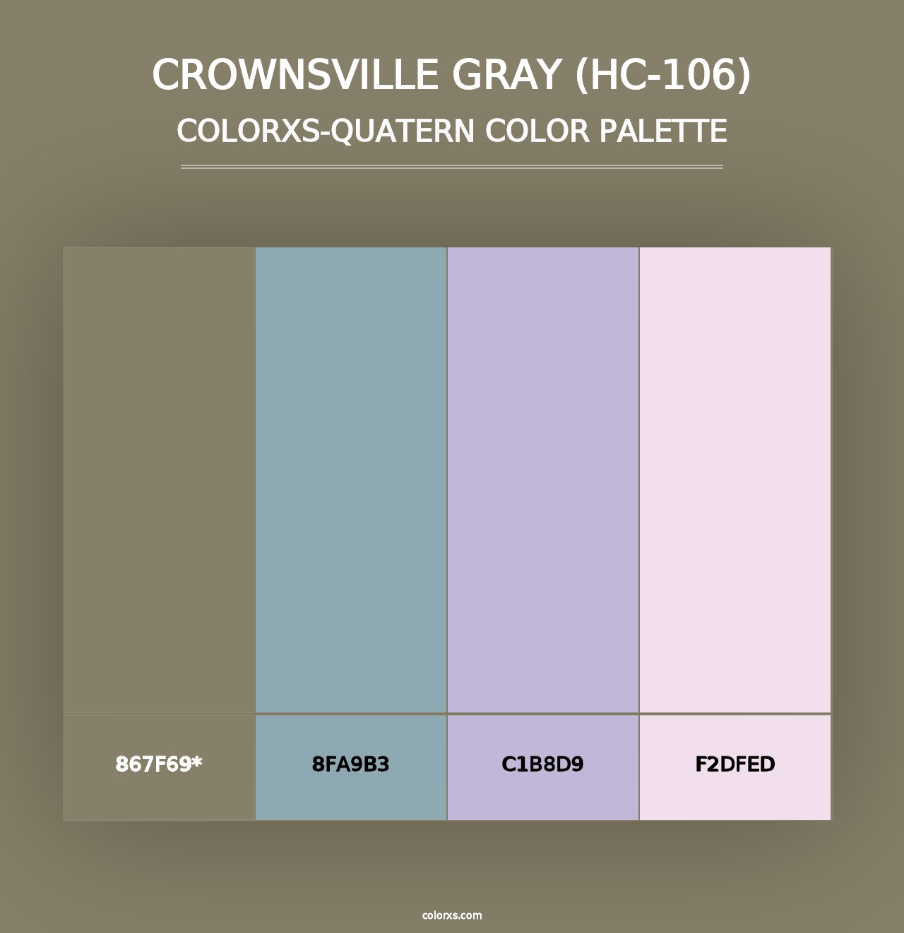 Crownsville Gray (HC-106) - Colorxs Quad Palette