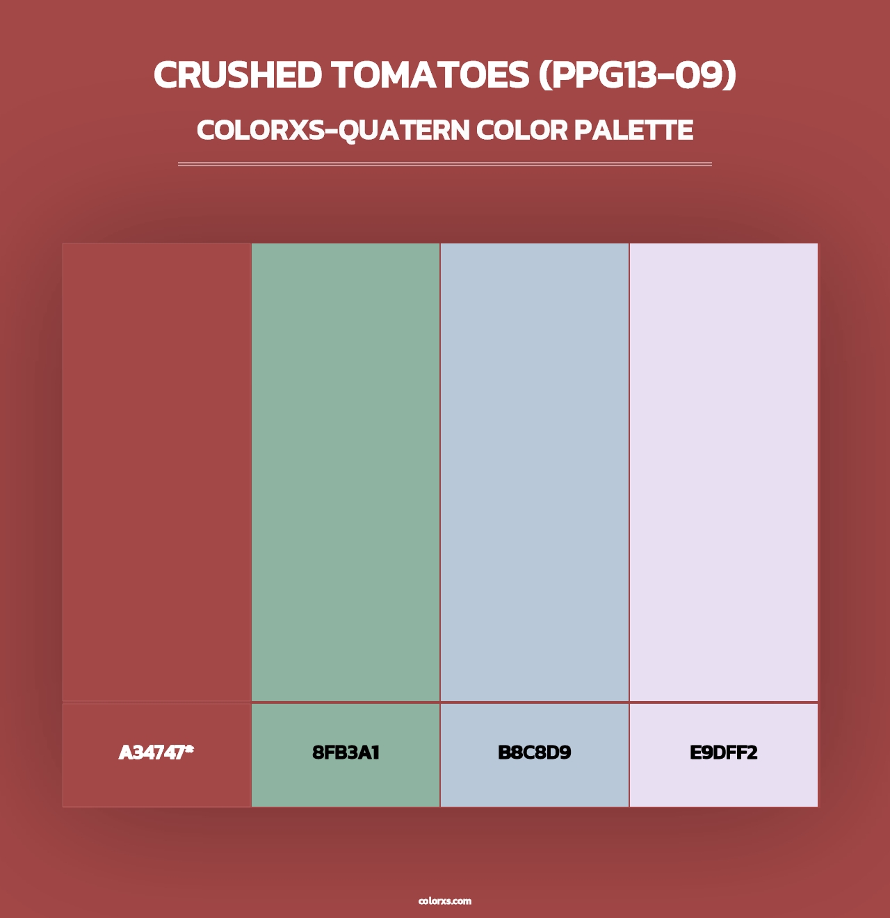 Crushed Tomatoes (PPG13-09) - Colorxs Quad Palette