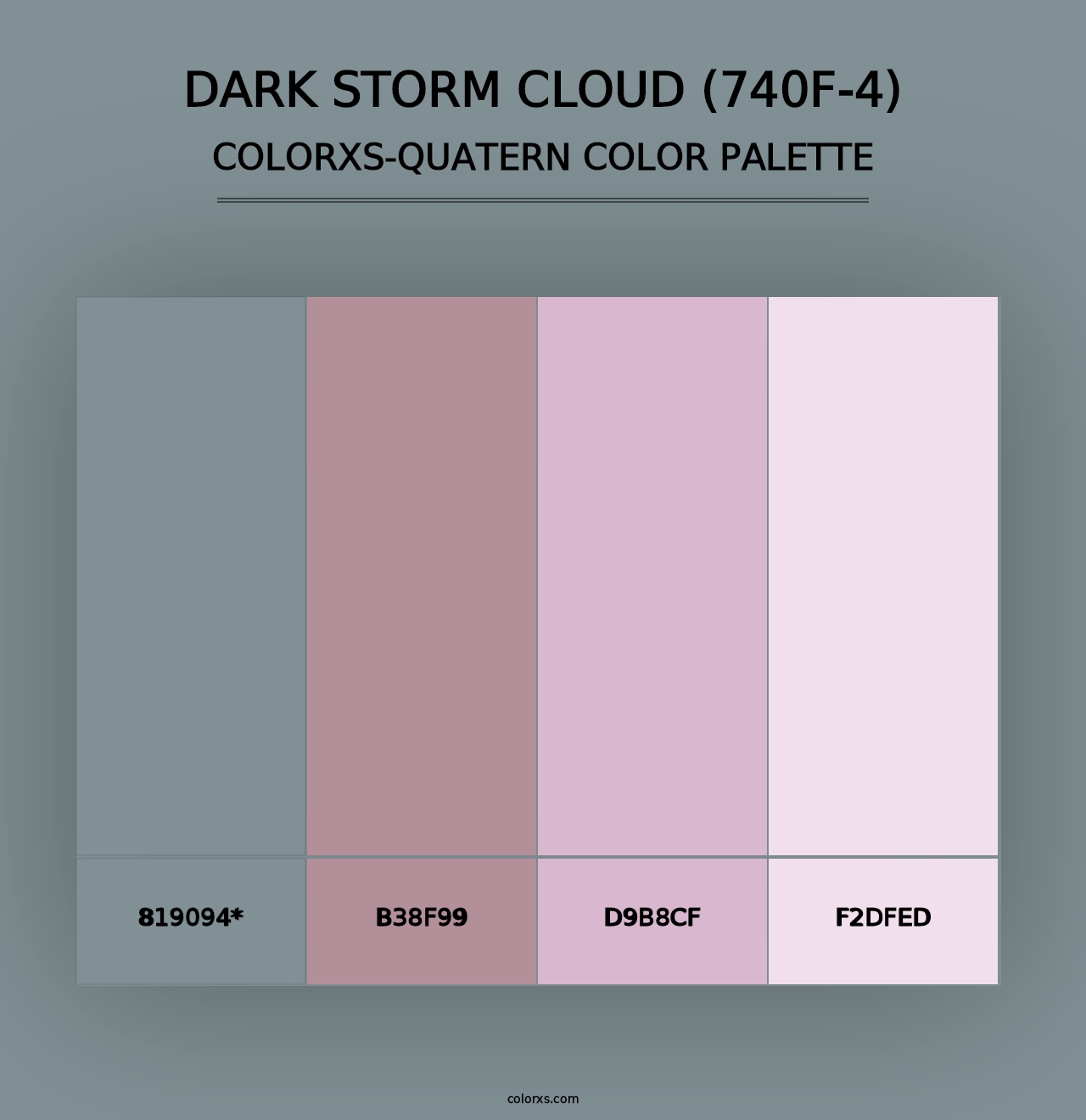 Dark Storm Cloud (740F-4) - Colorxs Quad Palette