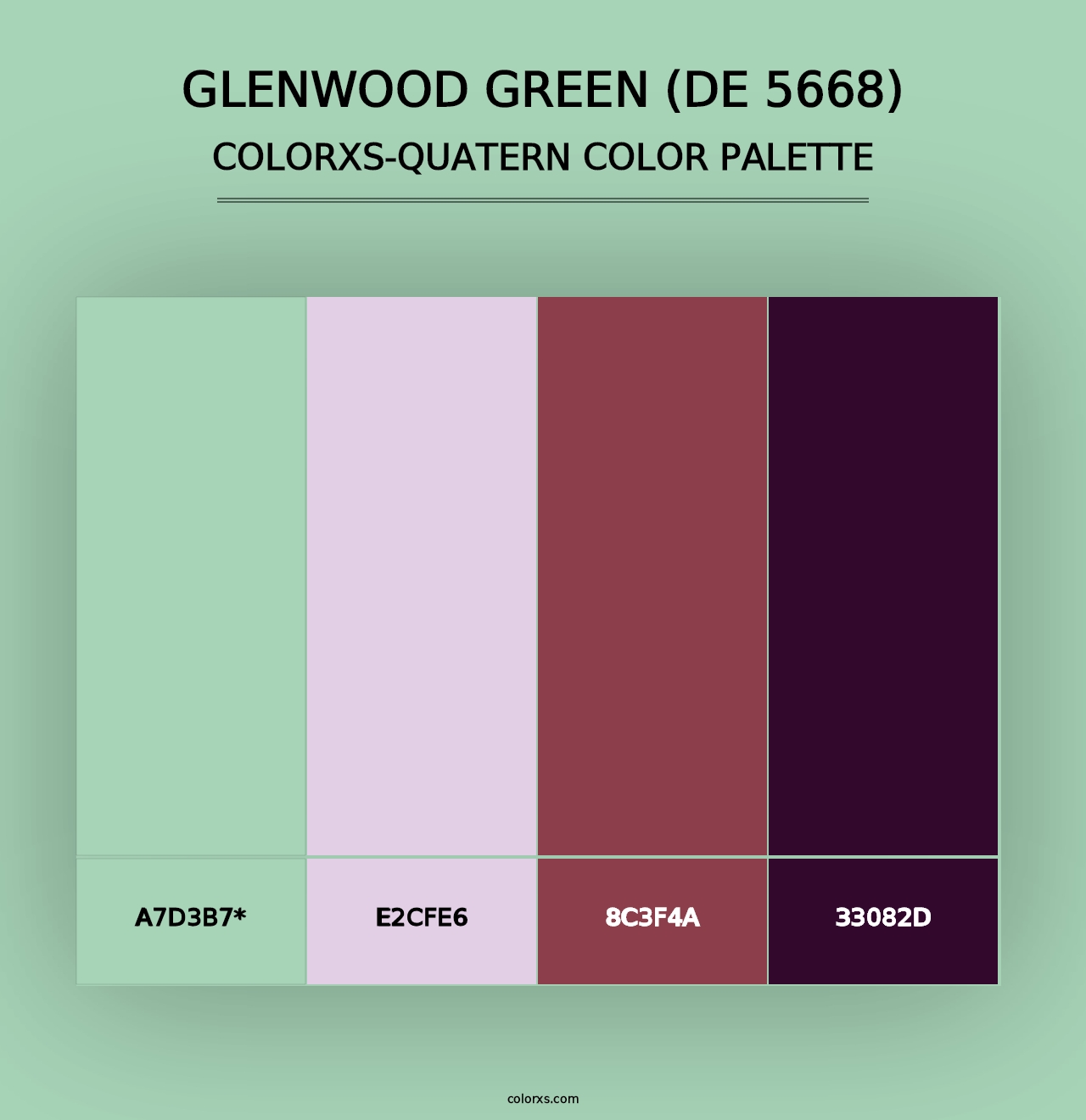 Glenwood Green (DE 5668) - Colorxs Quad Palette