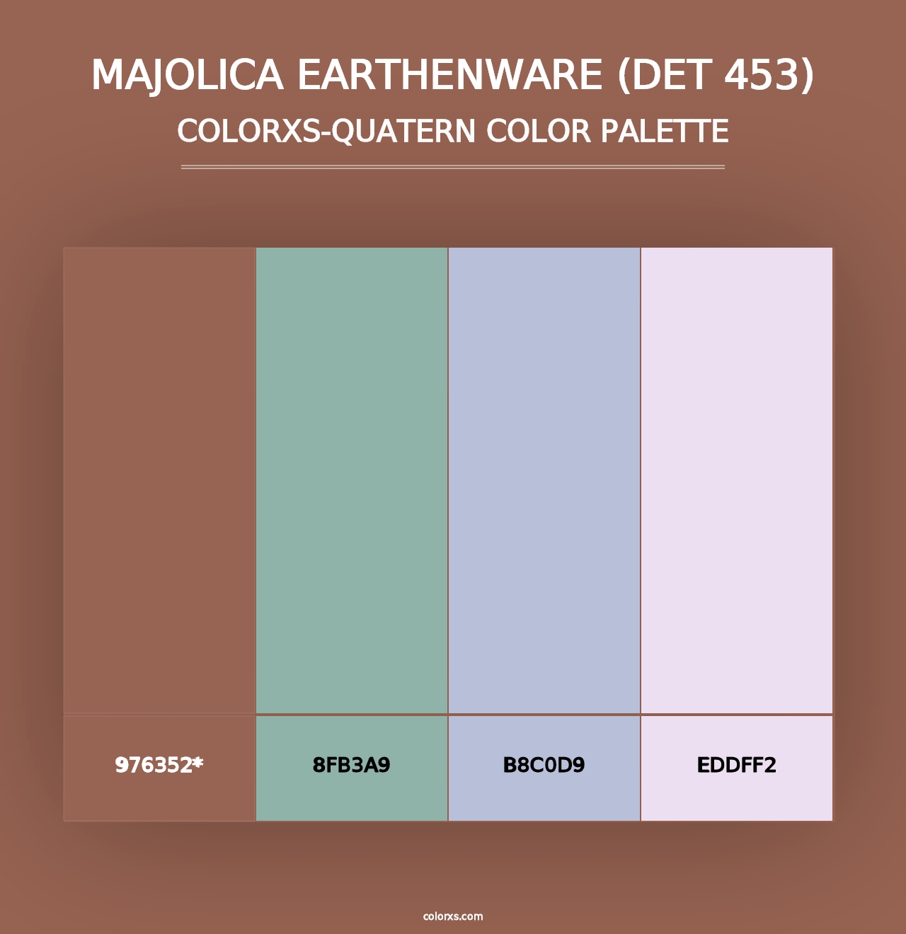 Majolica Earthenware (DET 453) - Colorxs Quad Palette