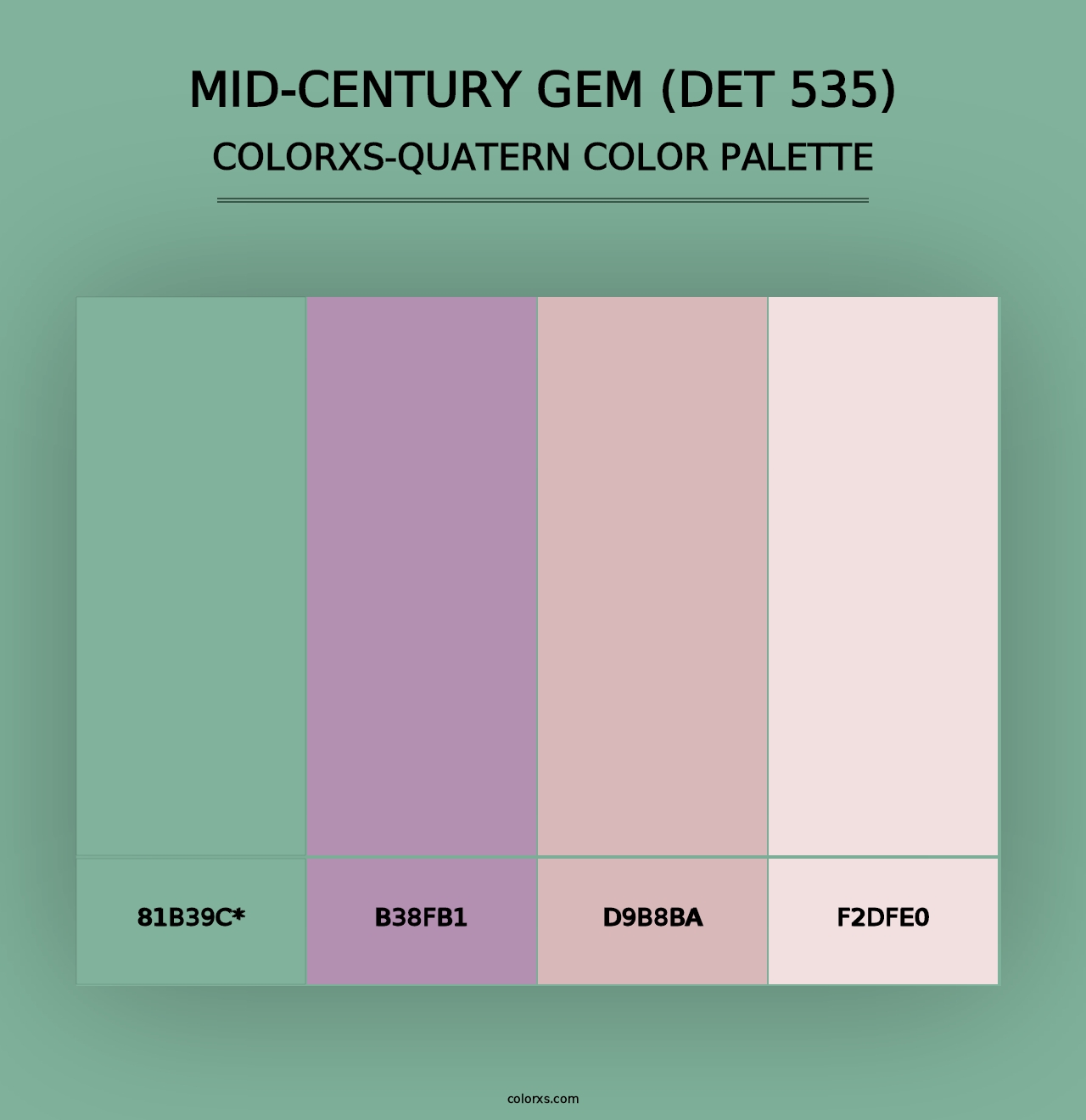 Mid-century Gem (DET 535) - Colorxs Quad Palette