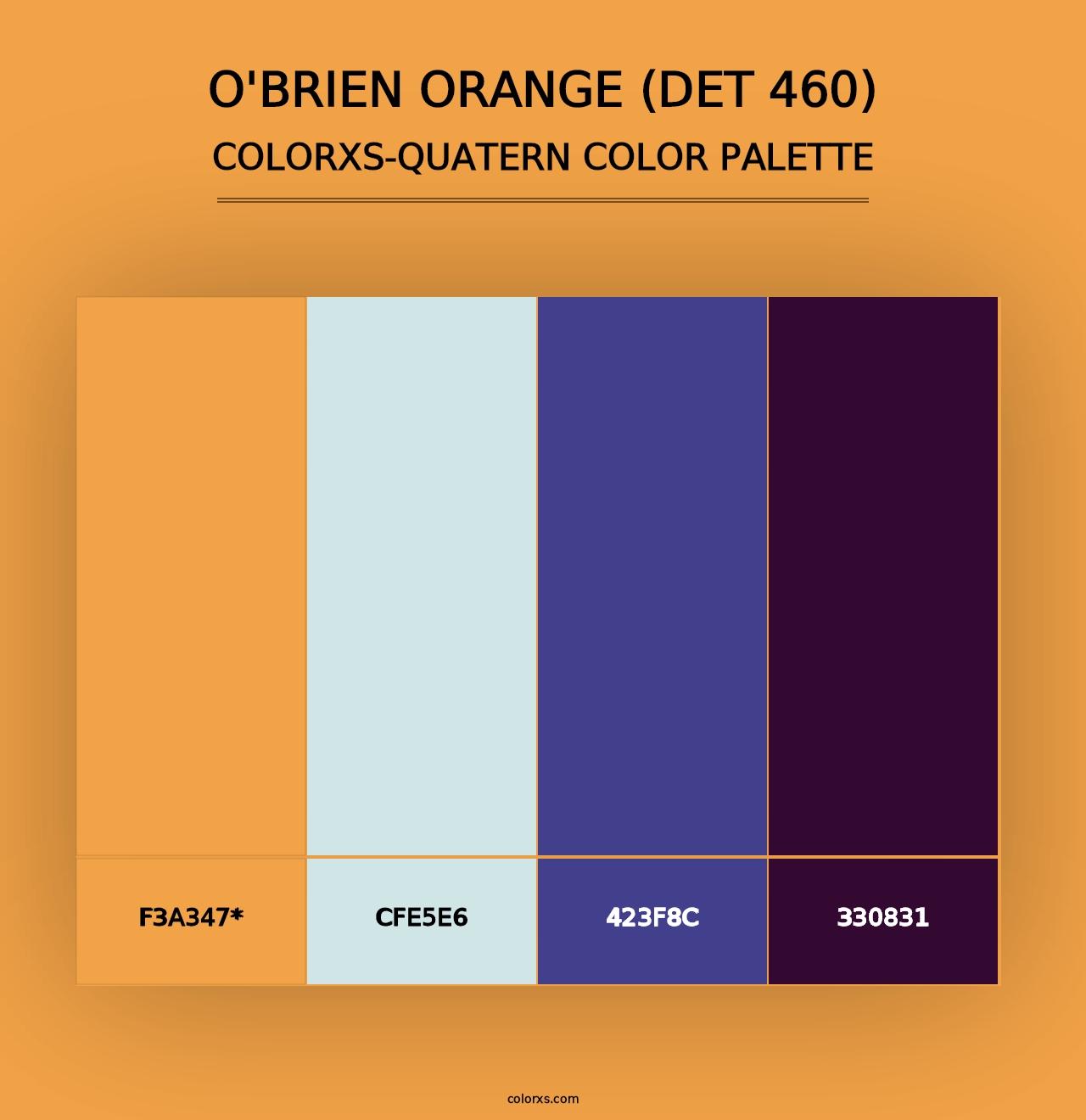 O'Brien Orange (DET 460) - Colorxs Quad Palette