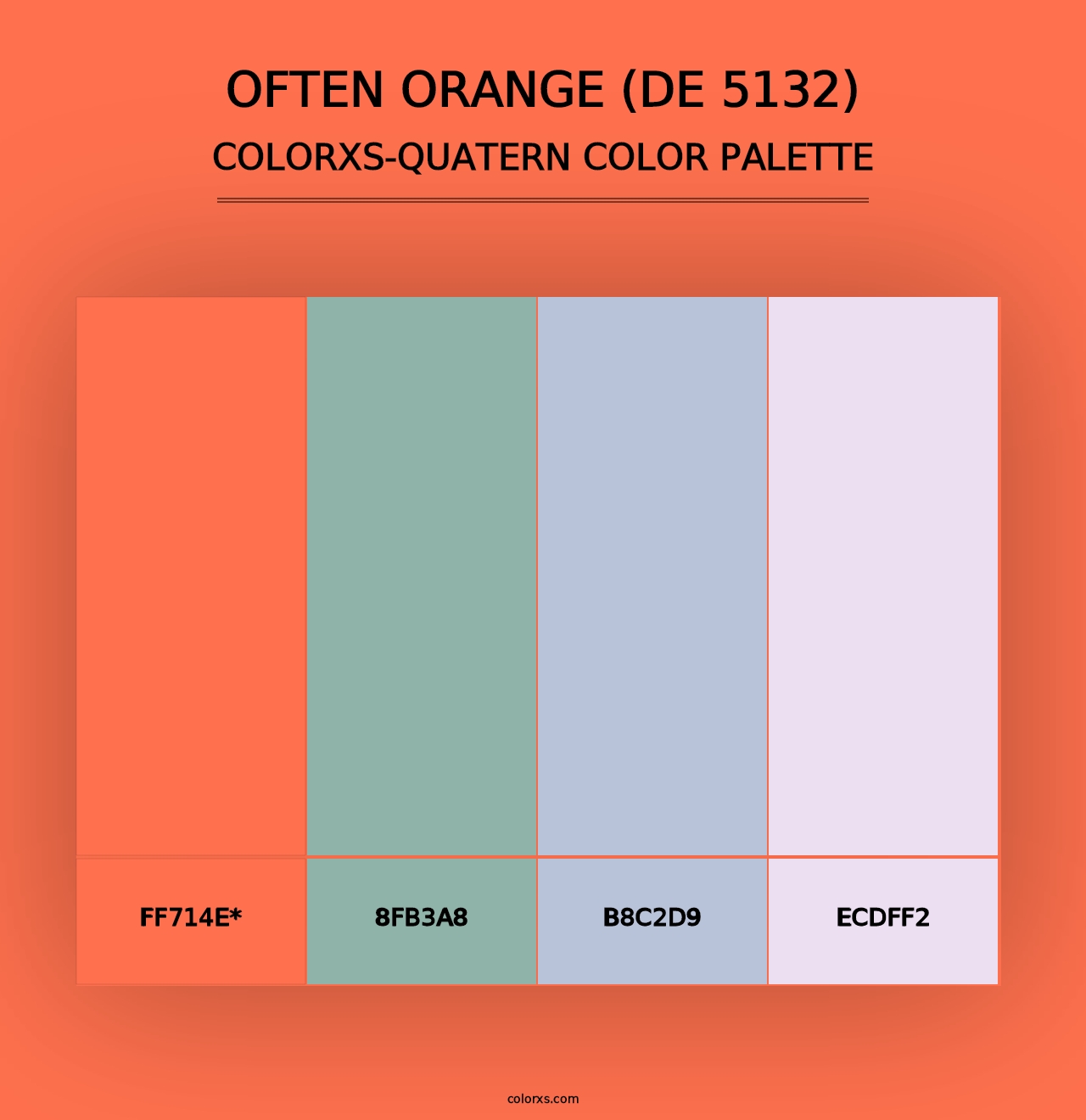 Often Orange (DE 5132) - Colorxs Quad Palette