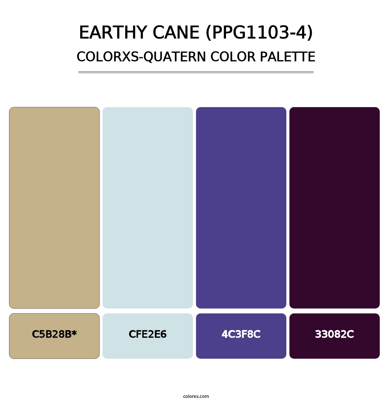 Earthy Cane (PPG1103-4) - Colorxs Quad Palette