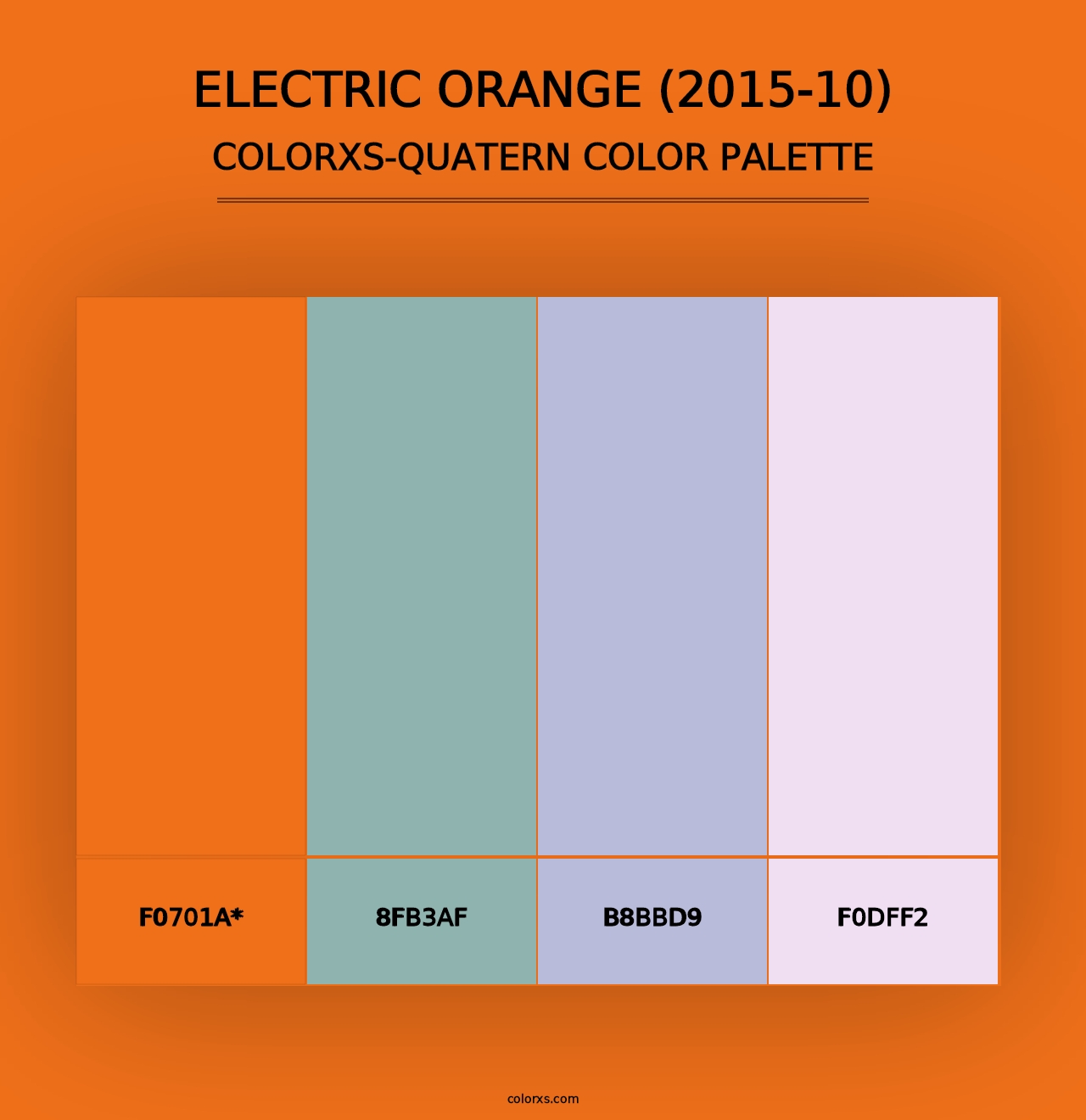 Electric Orange (2015-10) - Colorxs Quad Palette