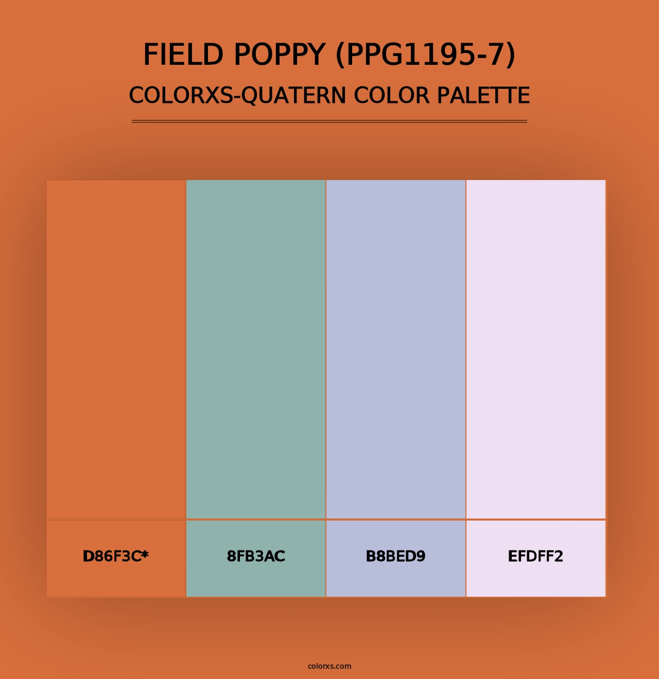 Field Poppy (PPG1195-7) - Colorxs Quad Palette