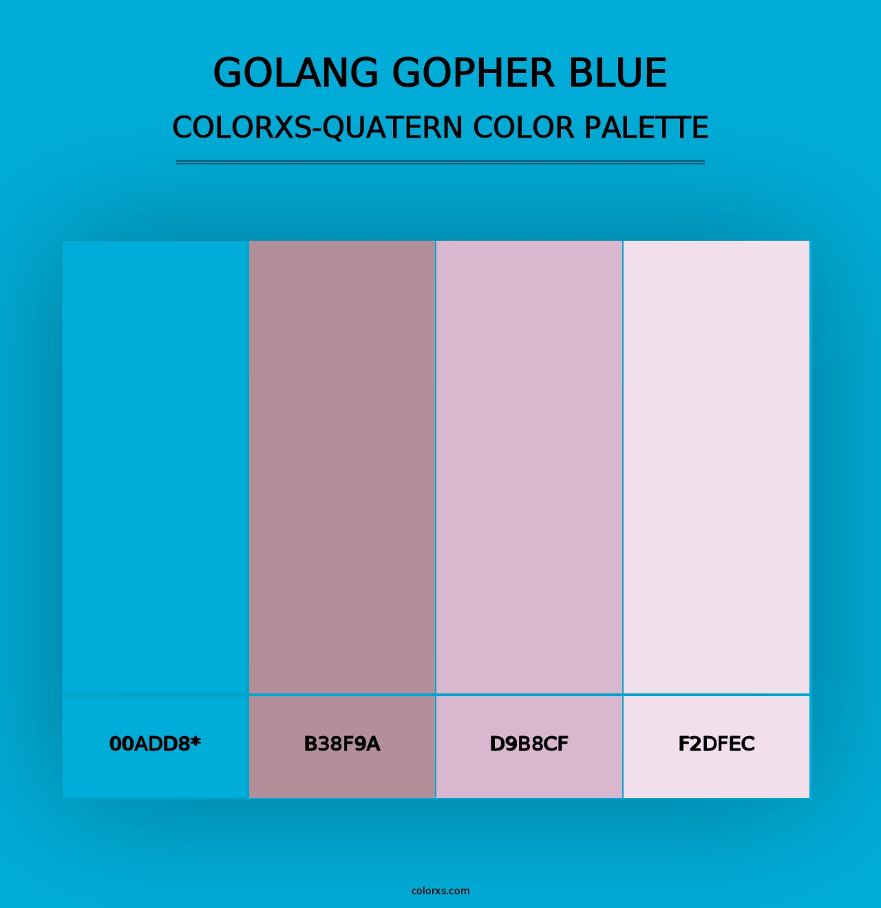 Golang Gopher Blue - Colorxs Quad Palette