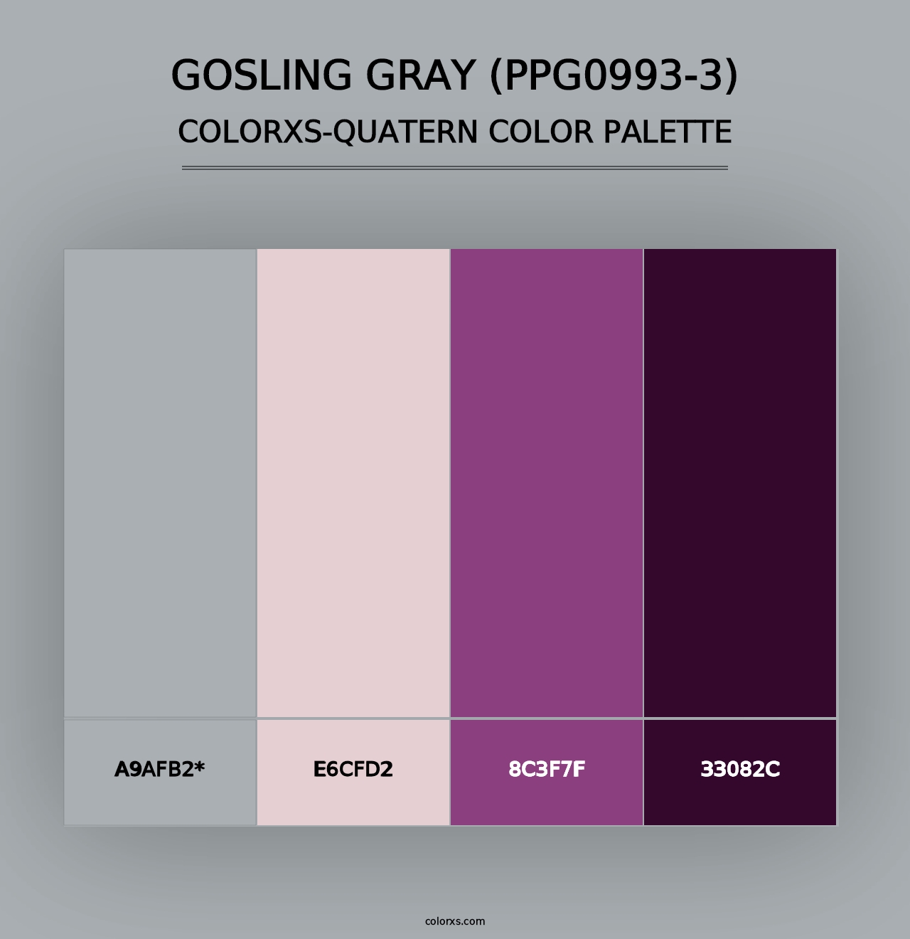 Gosling Gray (PPG0993-3) - Colorxs Quad Palette