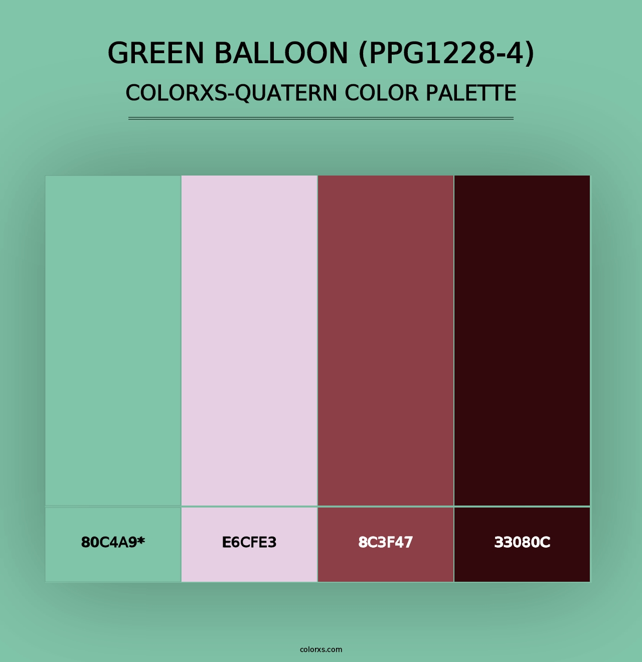 Green Balloon (PPG1228-4) - Colorxs Quad Palette