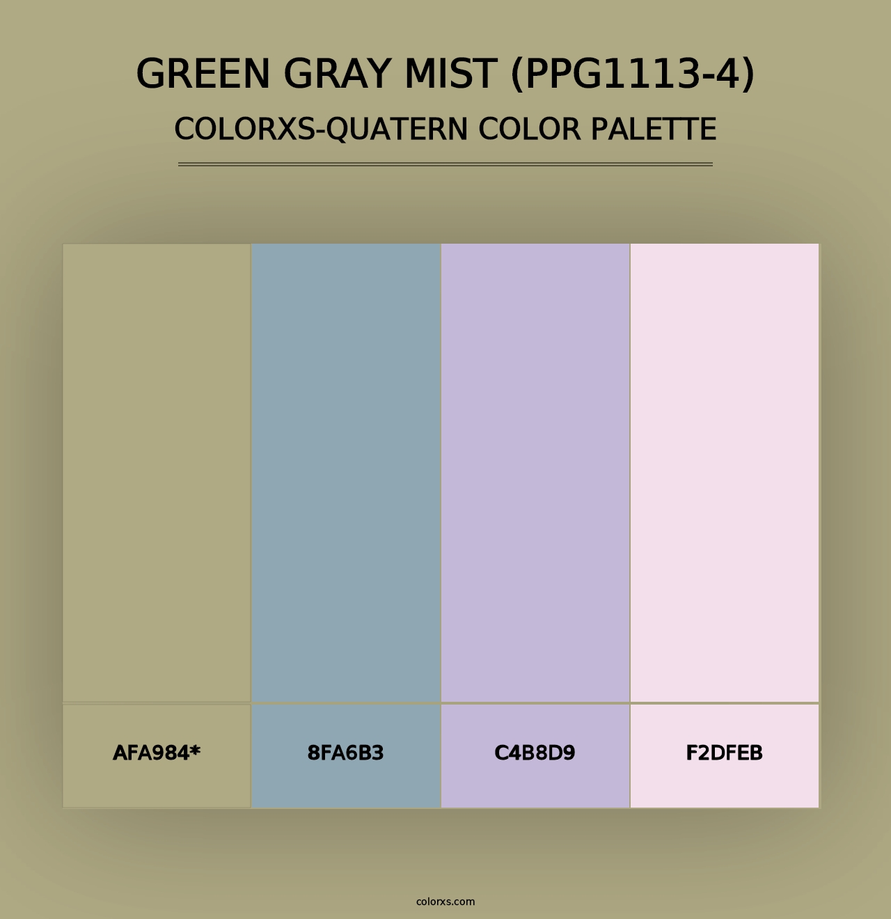 Green Gray Mist (PPG1113-4) - Colorxs Quad Palette