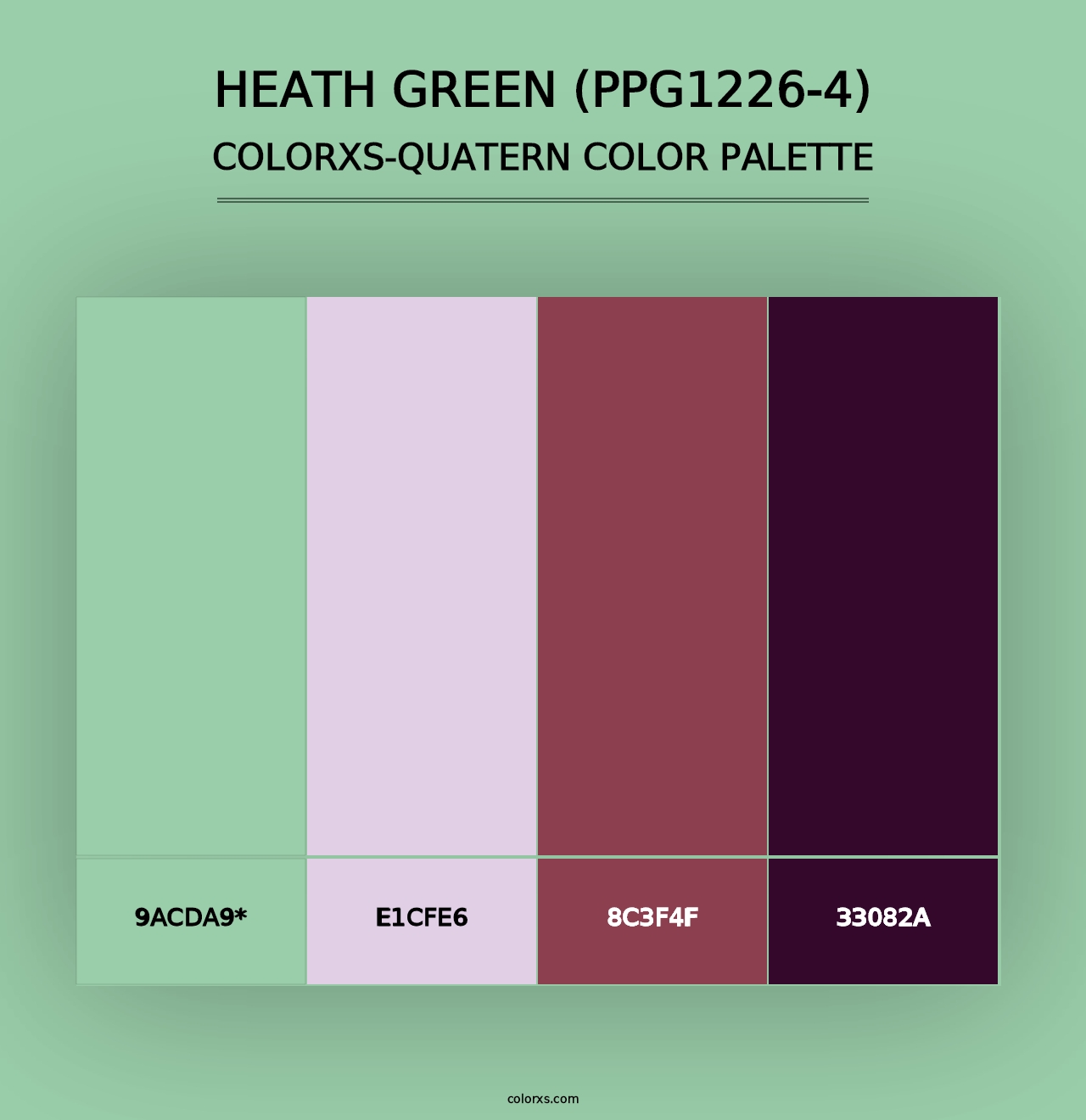 Heath Green (PPG1226-4) - Colorxs Quad Palette