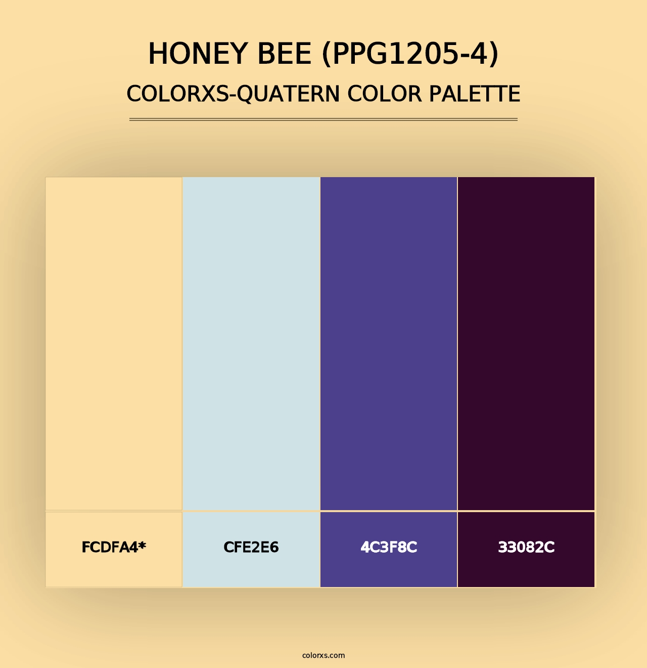 Honey Bee (PPG1205-4) - Colorxs Quad Palette