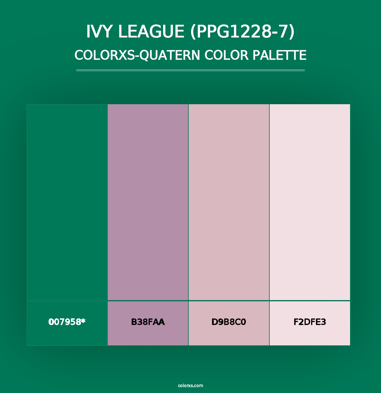 Ivy League (PPG1228-7) - Colorxs Quad Palette