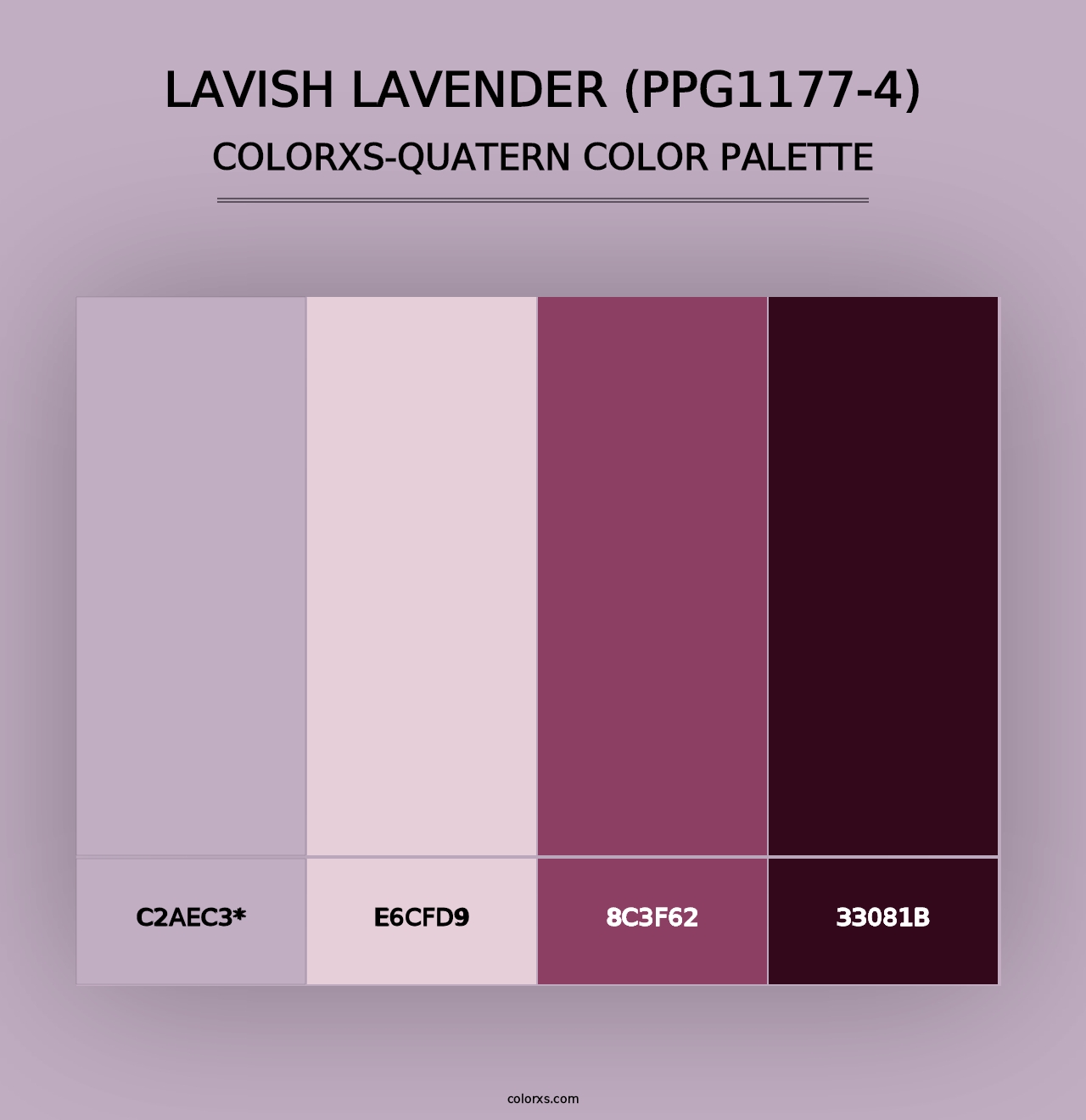 Lavish Lavender (PPG1177-4) - Colorxs Quad Palette