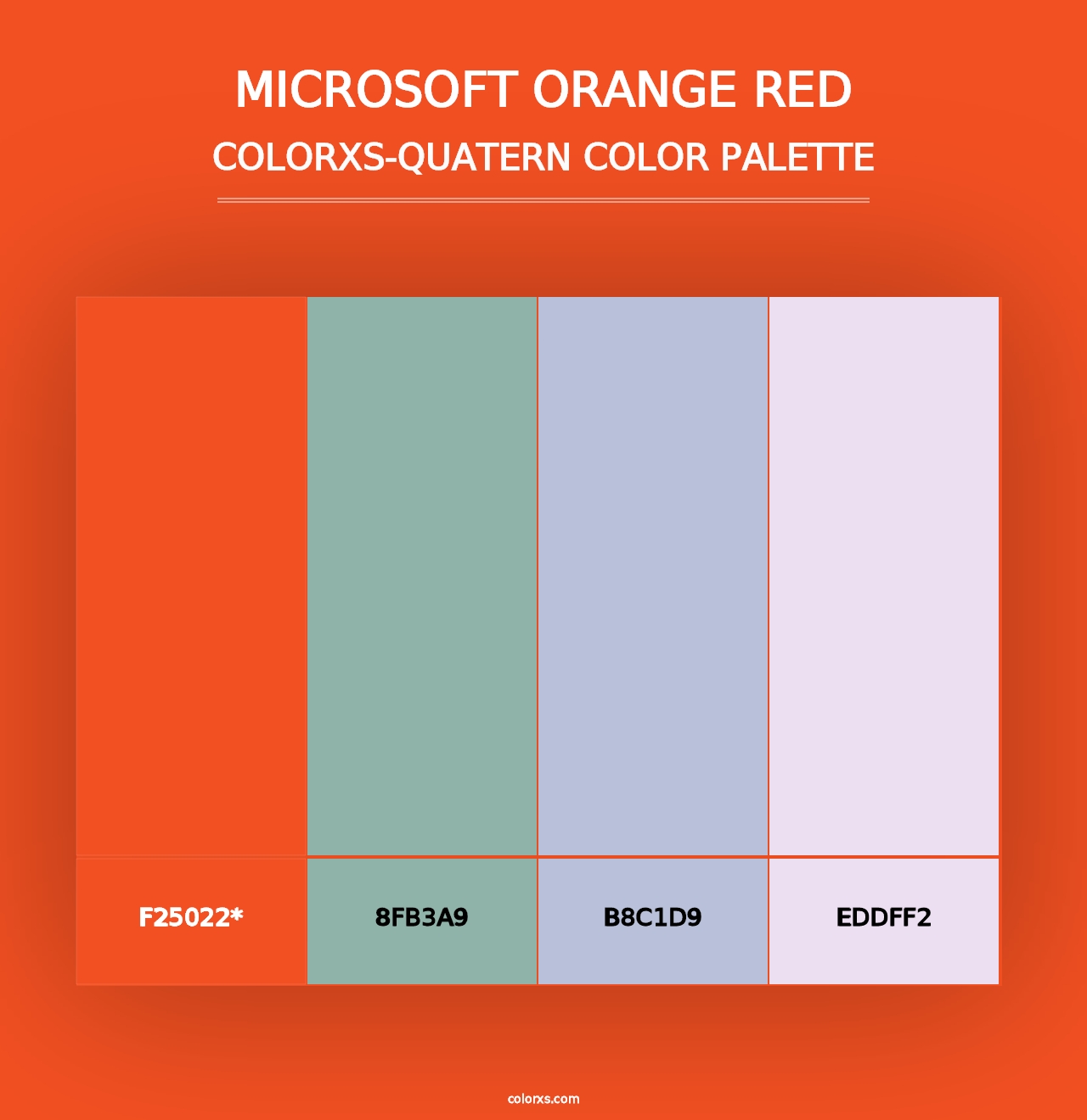 Microsoft Orange Red - Colorxs Quad Palette