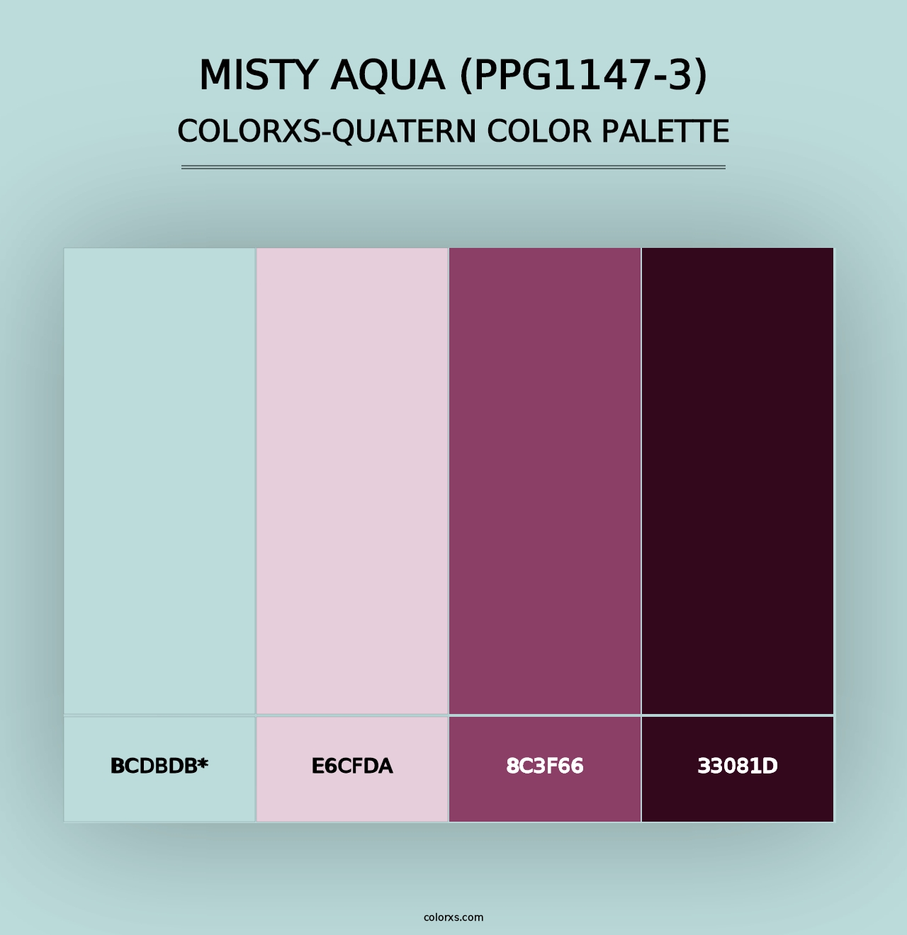 Misty Aqua (PPG1147-3) - Colorxs Quad Palette